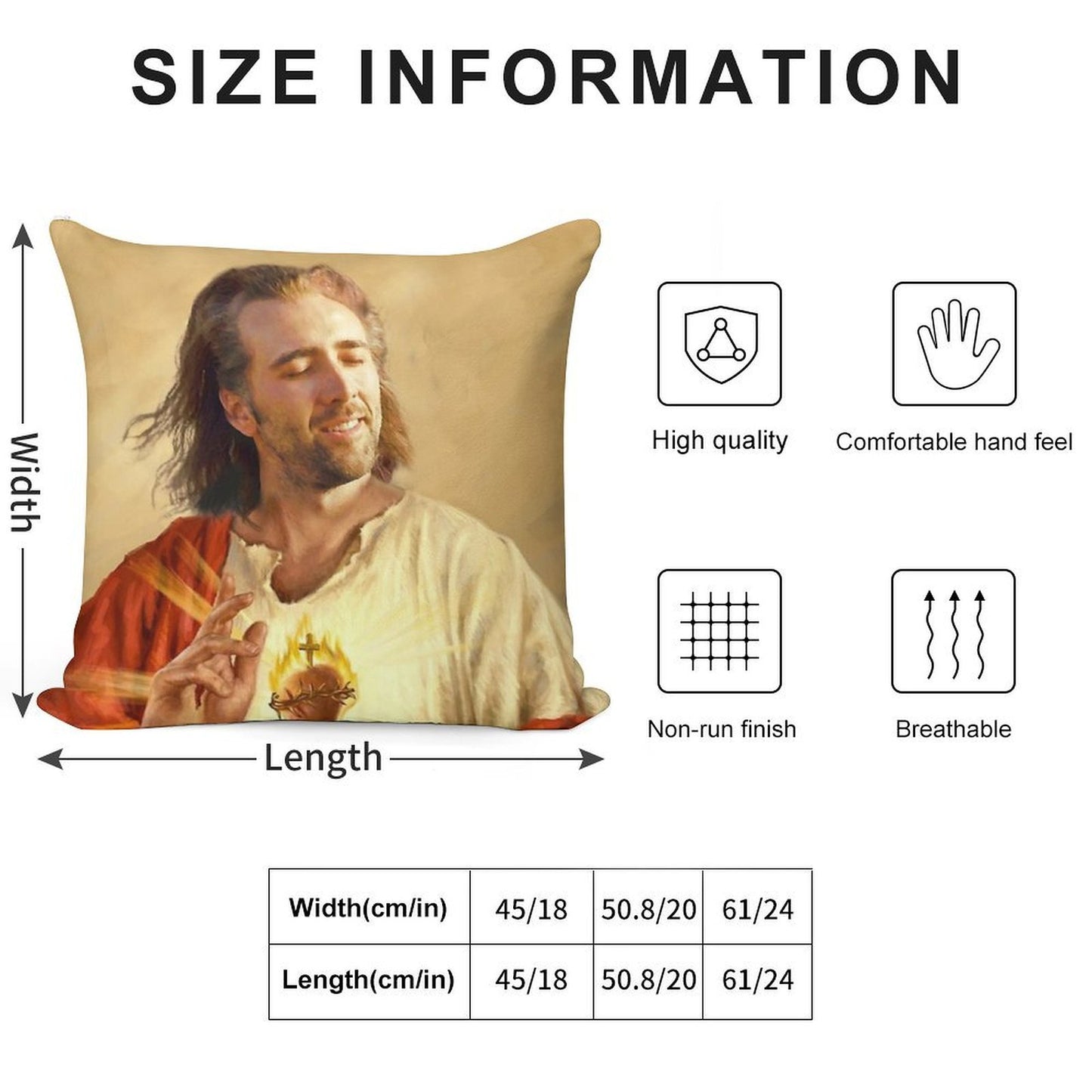 Nicholas Cage Blessing Soft Luxury Feel Throw Pillow