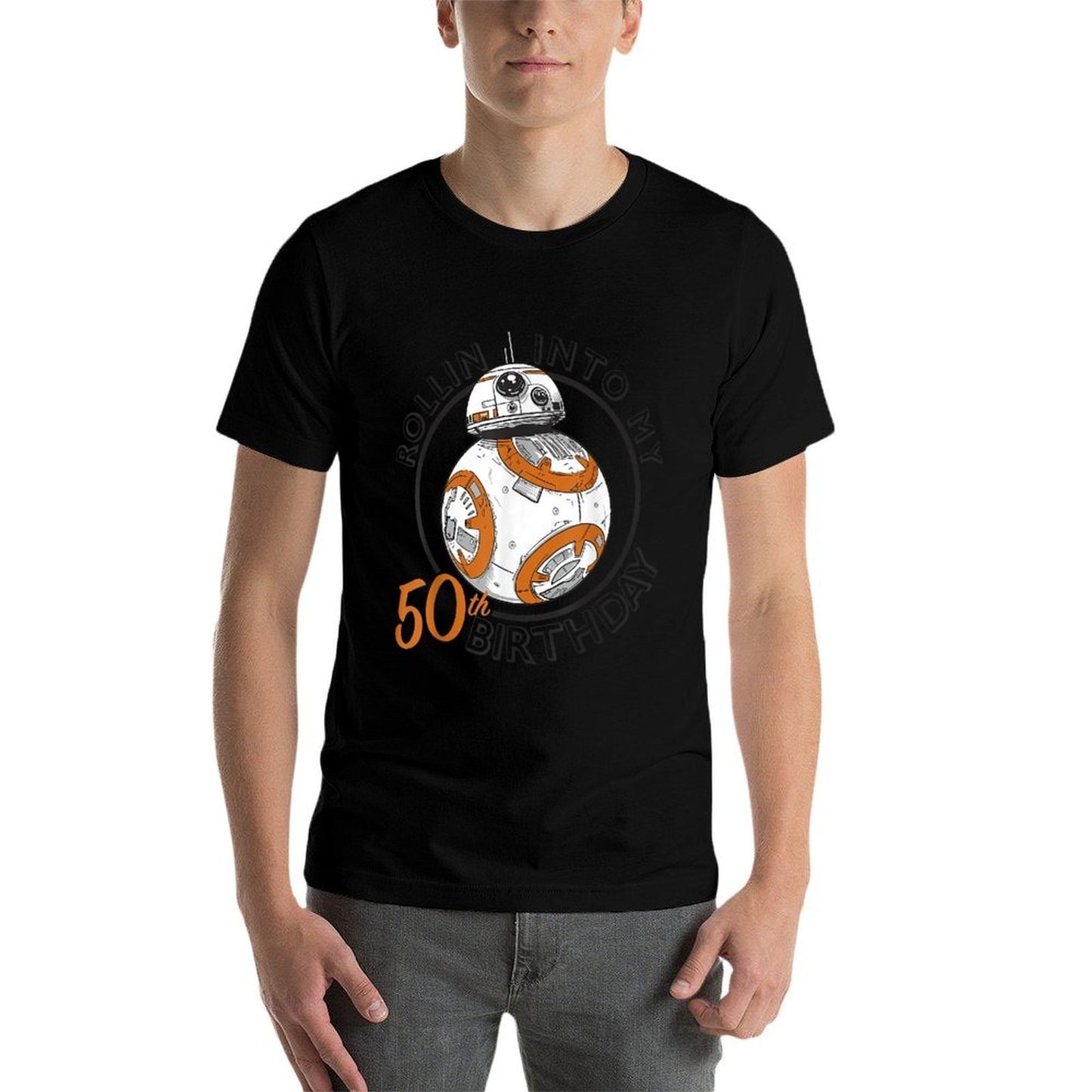 Star Wars BB-8 Rollin Into My 50th Birthday Portrait Versatile T-Shirt