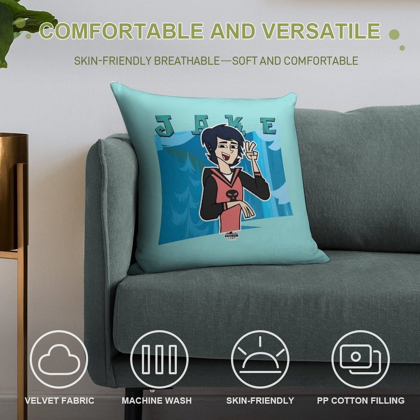 Adventure Camp - Jake Soft Anti-Pilling Throw Pillow