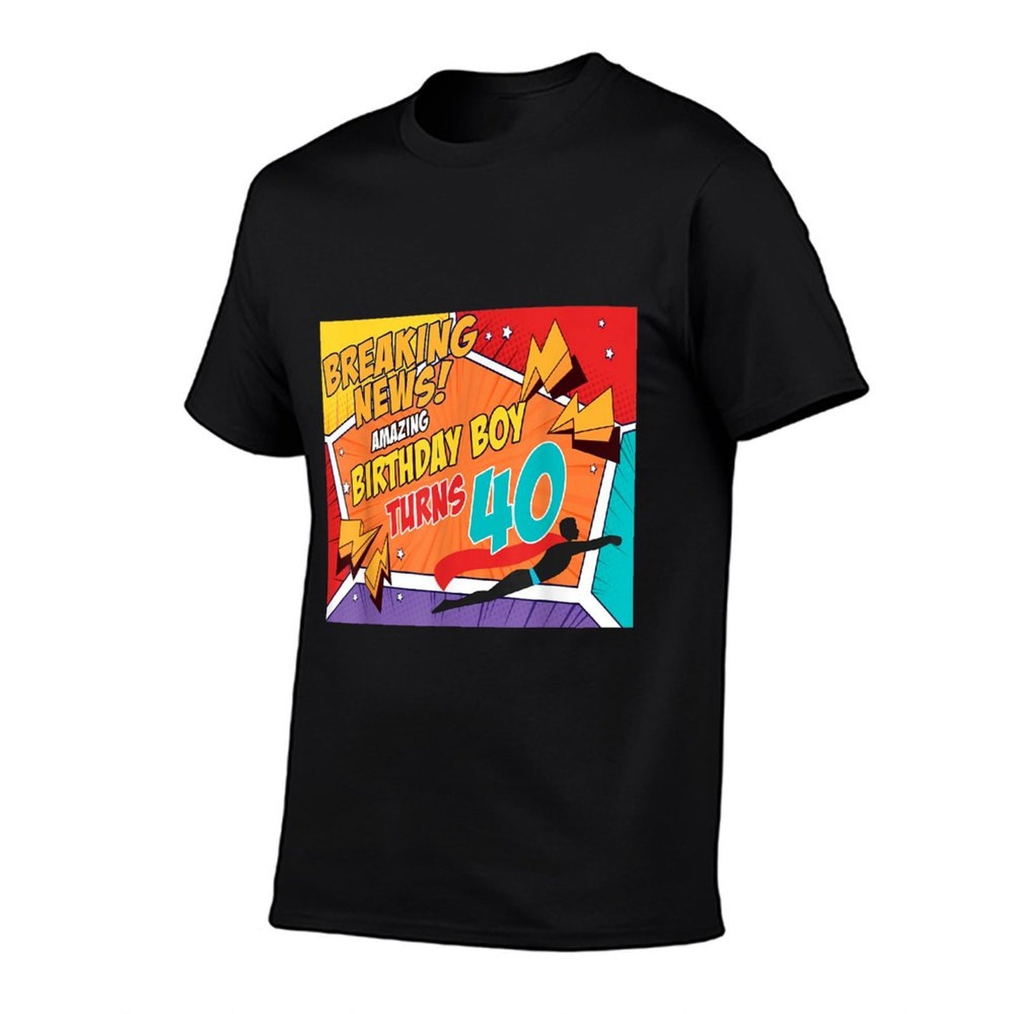 40th Birthday Boy Superhero Comic Book Theme 40 Year Old  Graphic-printed T-Shirt