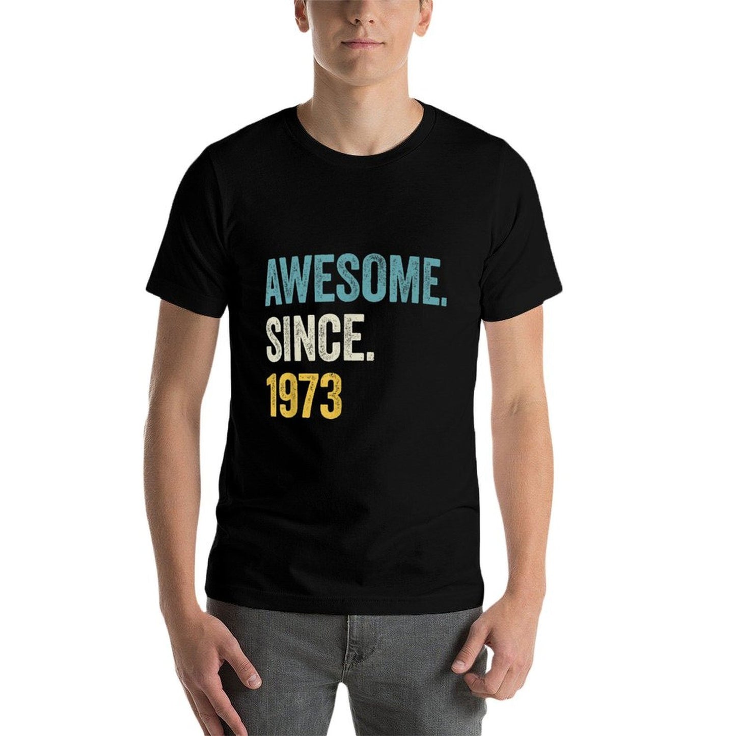 50 Years Old Awesome Since 1973 50th Birthday  Heathered Texture T-Shirt
