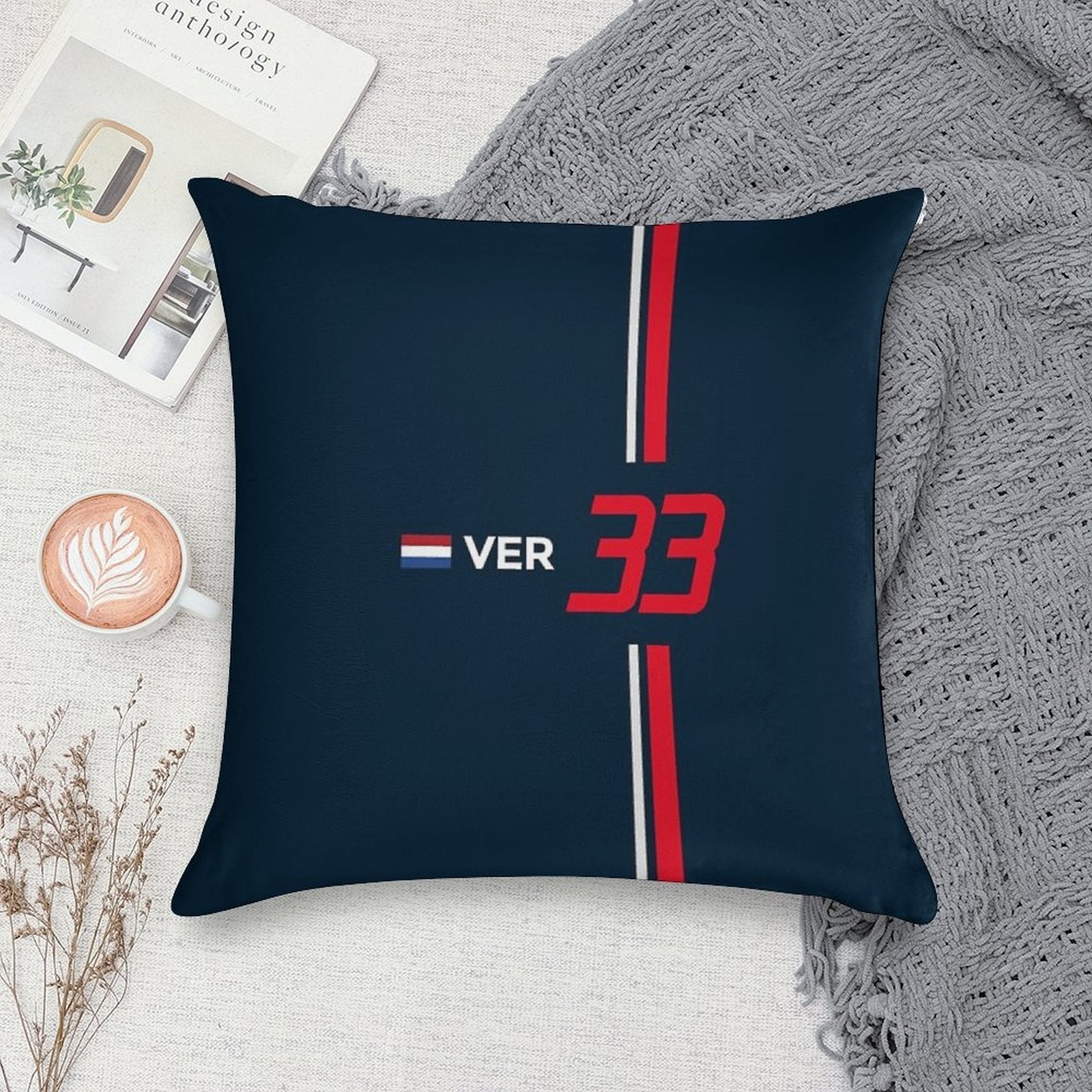 F1 2021 - #33 Verstappen Soft Anti-Pilling Throw Pillow
