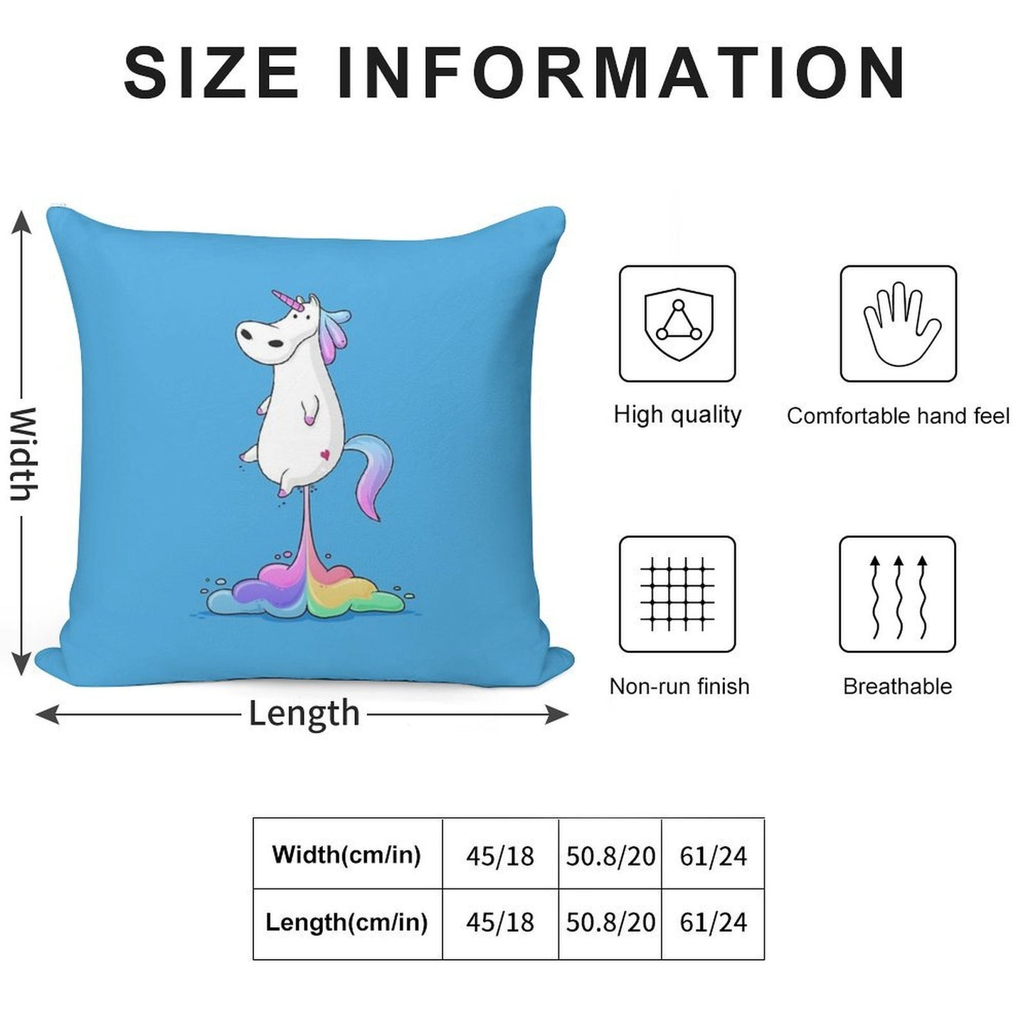 Unicorn Fart Soft Luxury Feel Throw Pillow