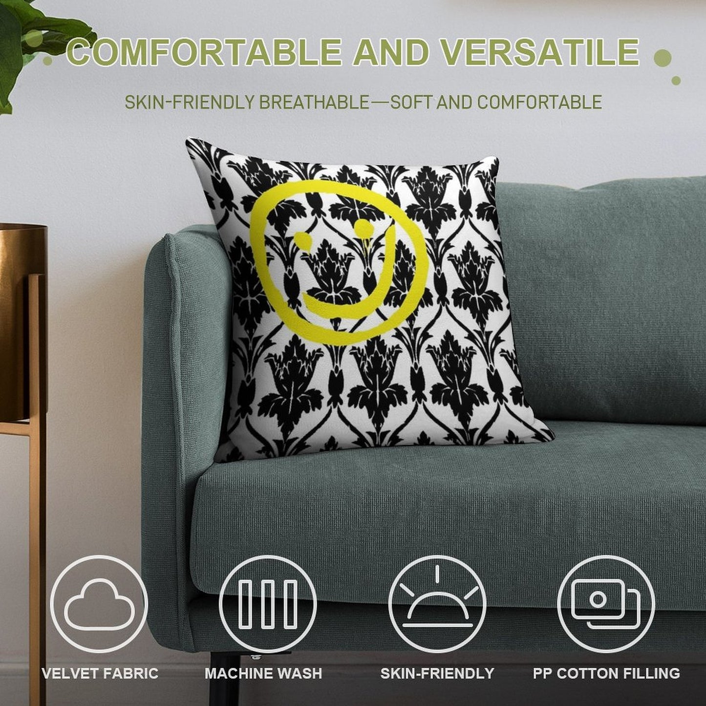 Sherlock Wallpaper Design Soft Fade-Resistant Throw Pillow