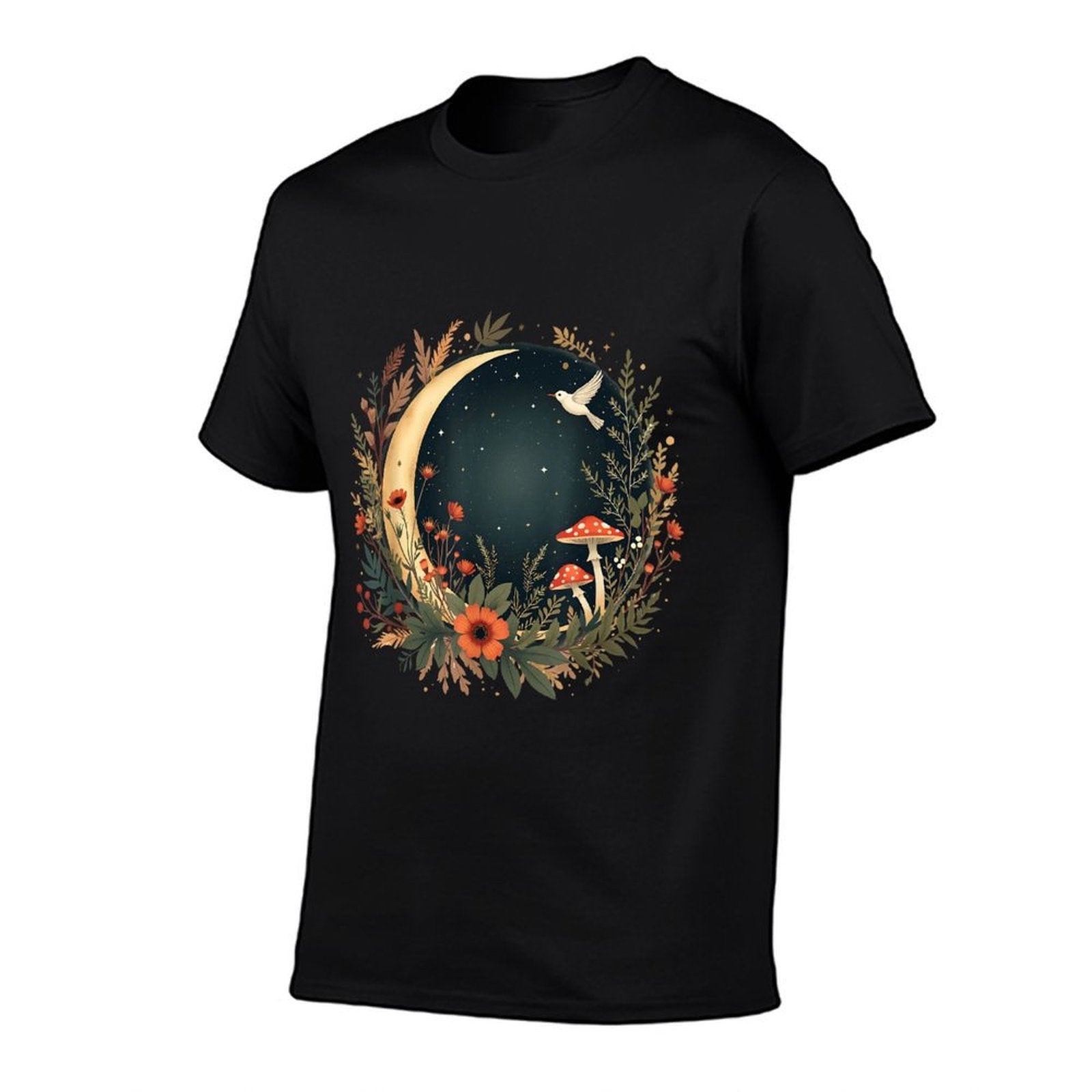 Aesthetic Cottagecore Botanical Moon Mushrooms Gardening  Odor-resistant T-Shirt