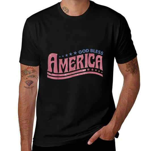 Retro Funny 4th Of July God Bless America Independence Day  Versatile T-Shirt