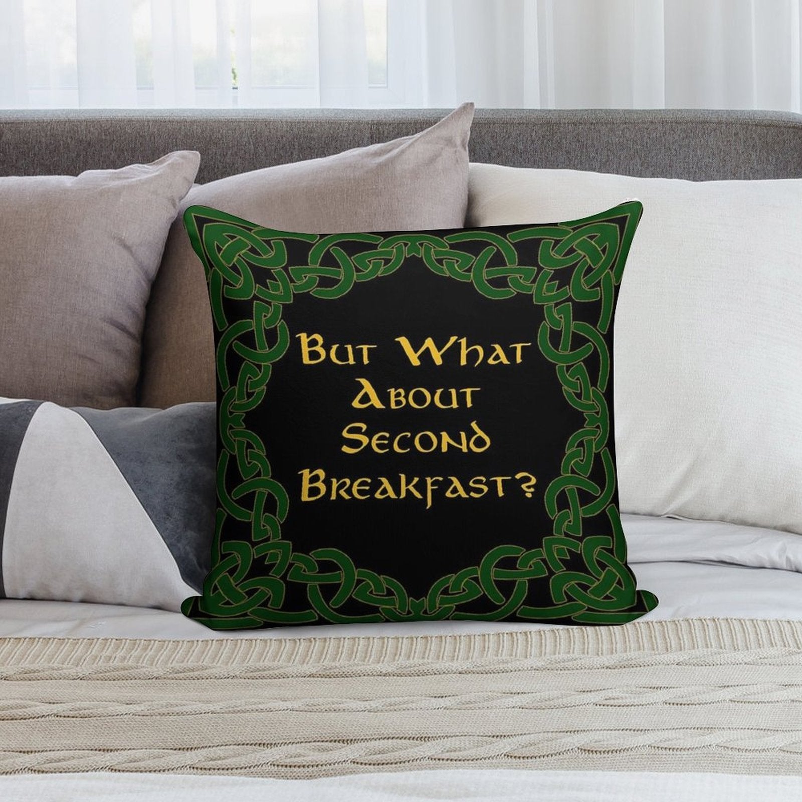 Second Breakfast Soft Washable Throw Pillow