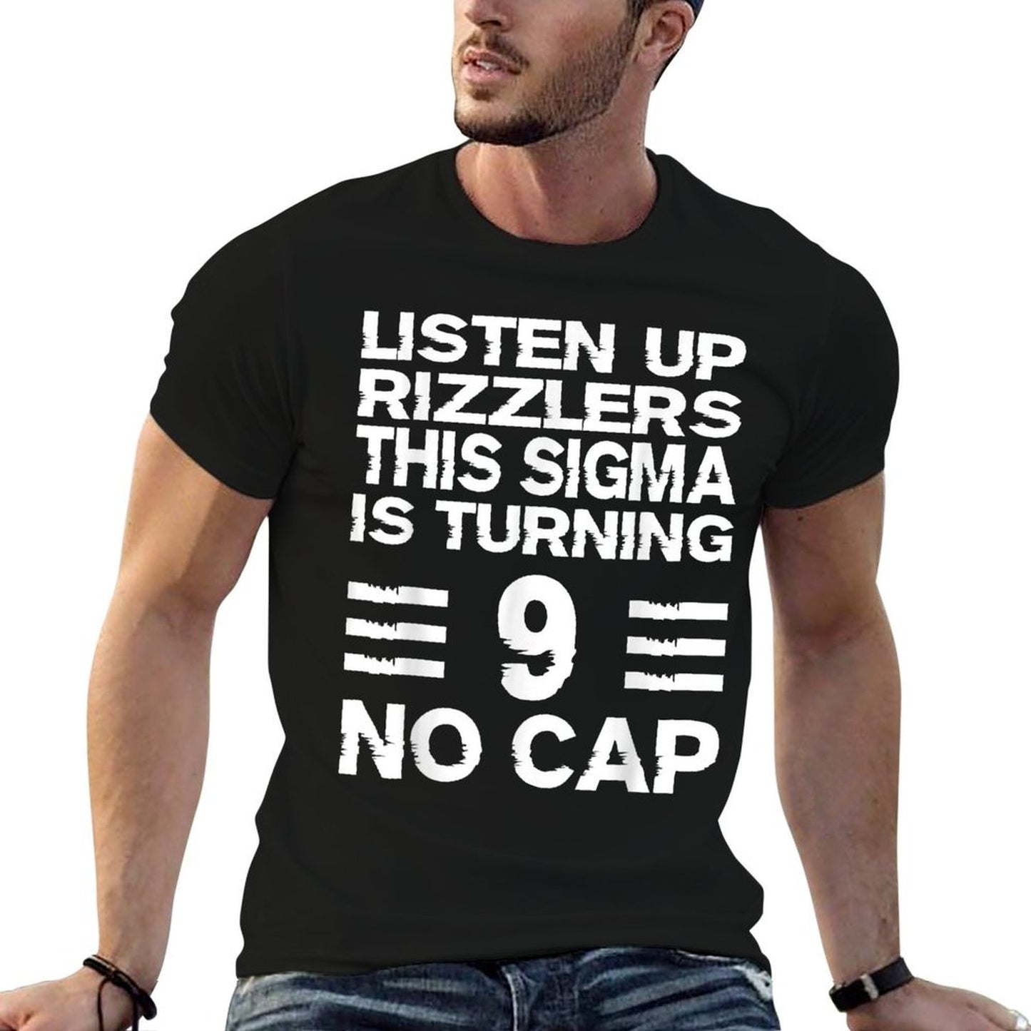 Sigma 9th Birthday 9 Year Old Boys Girls No Cap Rizzlers Odor-resistant T-Shirt