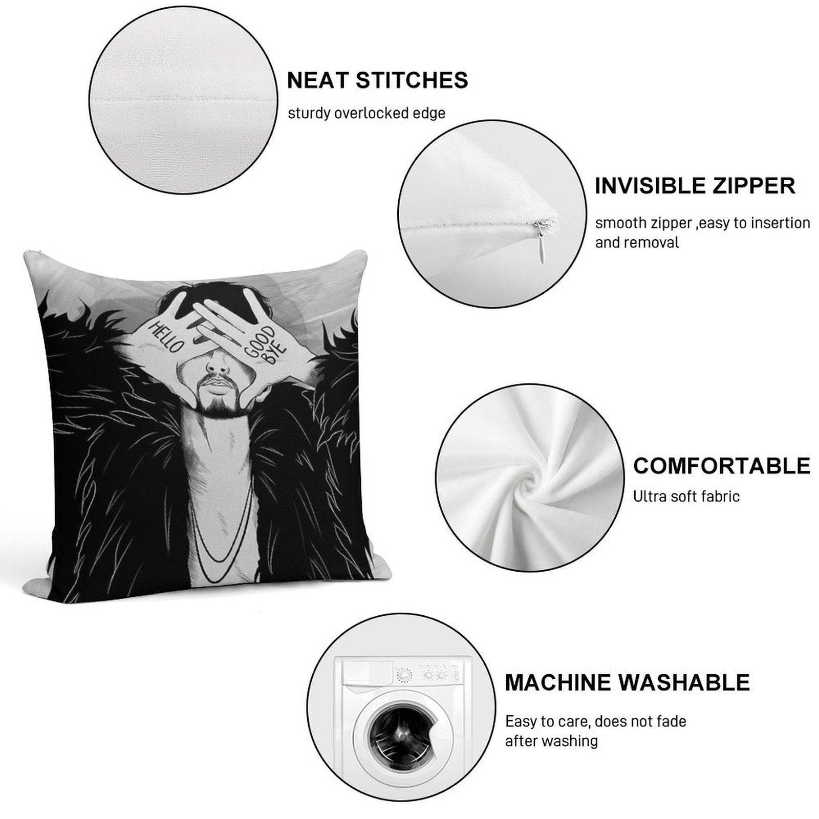 Number 4  Version 1 Soft Washable Throw Pillow