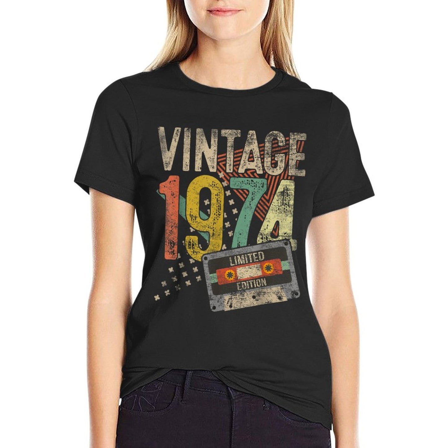 Vintage 1974 51st Birthday Gifts For Men Women 51 Year Old Cotton T-Shirt