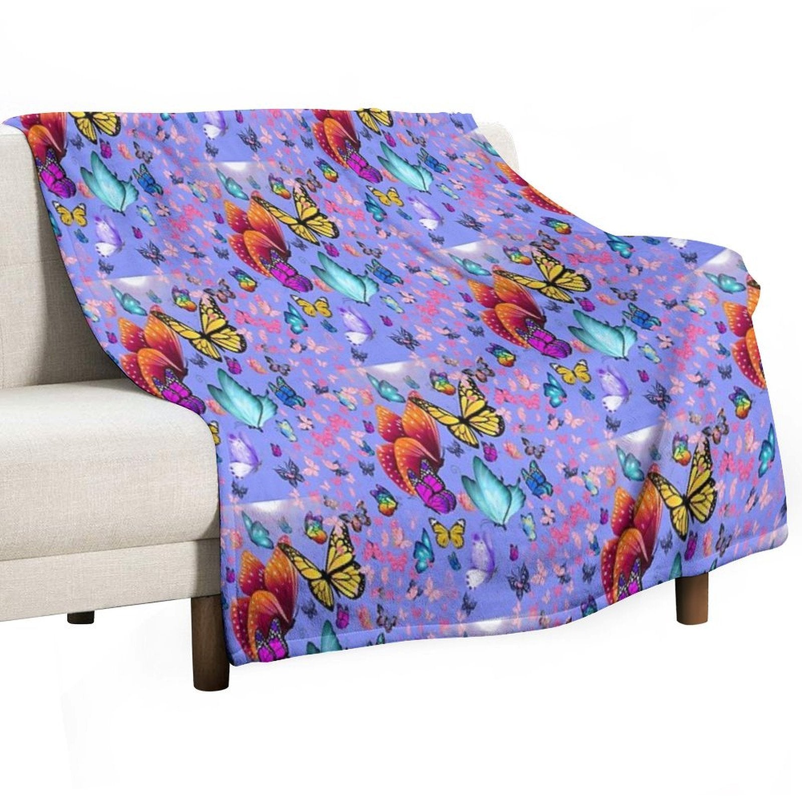 A Butterfly Is A Love Word Folded in Half Quick-dry Throw Blanket