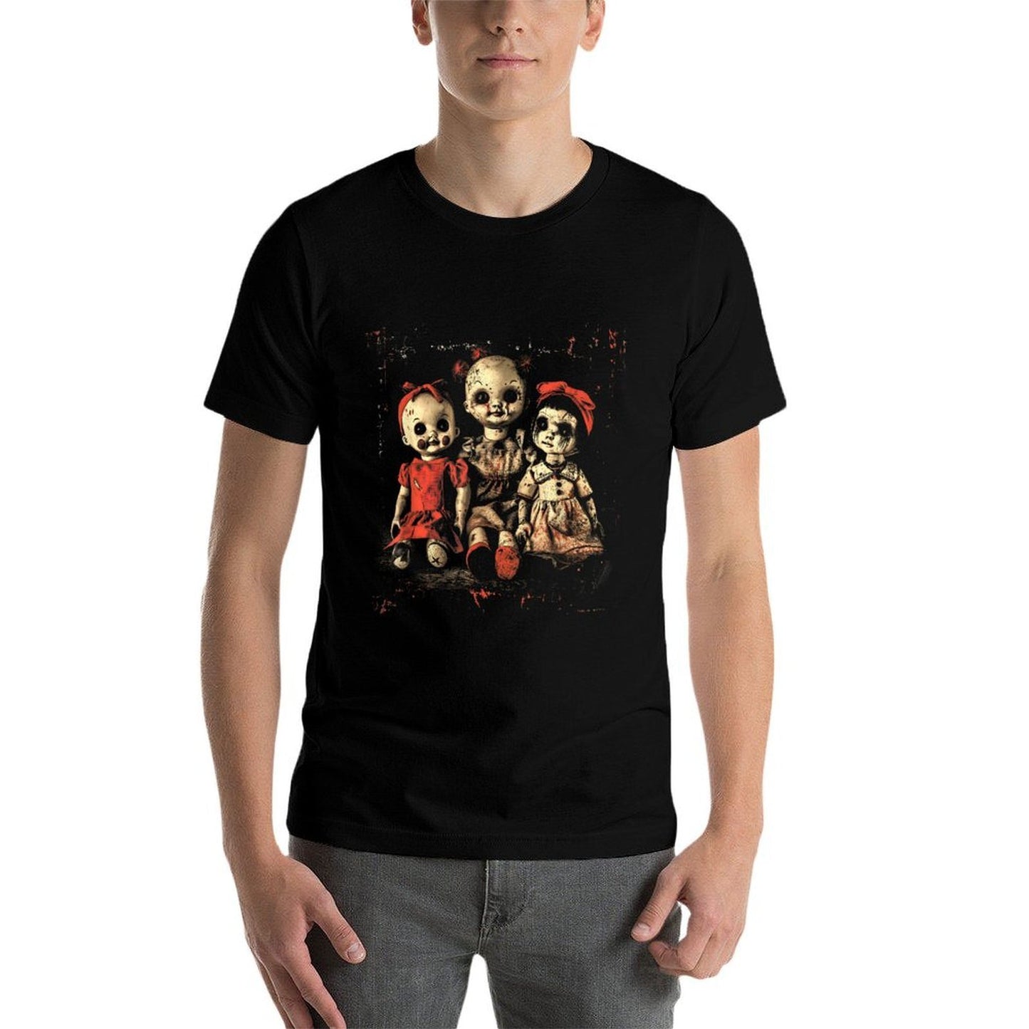 Scary Doll Horror Movie Creepy Haunted Toy Goth Alt Emo Quick-drying T-Shirt