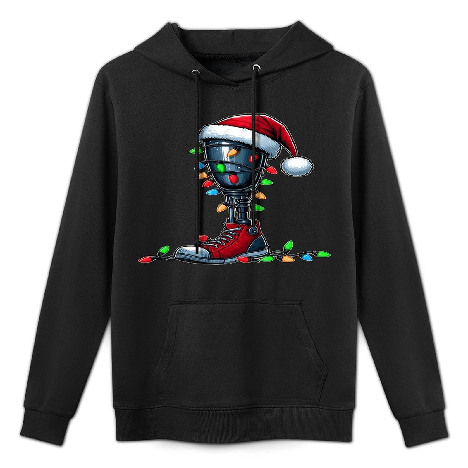Leg Prosthetics Amputee Amputation Christmas Hat Xmas Shrink-Resistant Hoodie