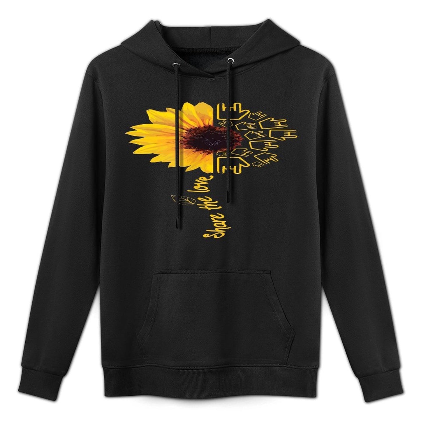 Sign Language - ASL - American Sunflower - Share The Love Shrink-Resistant Hoodie