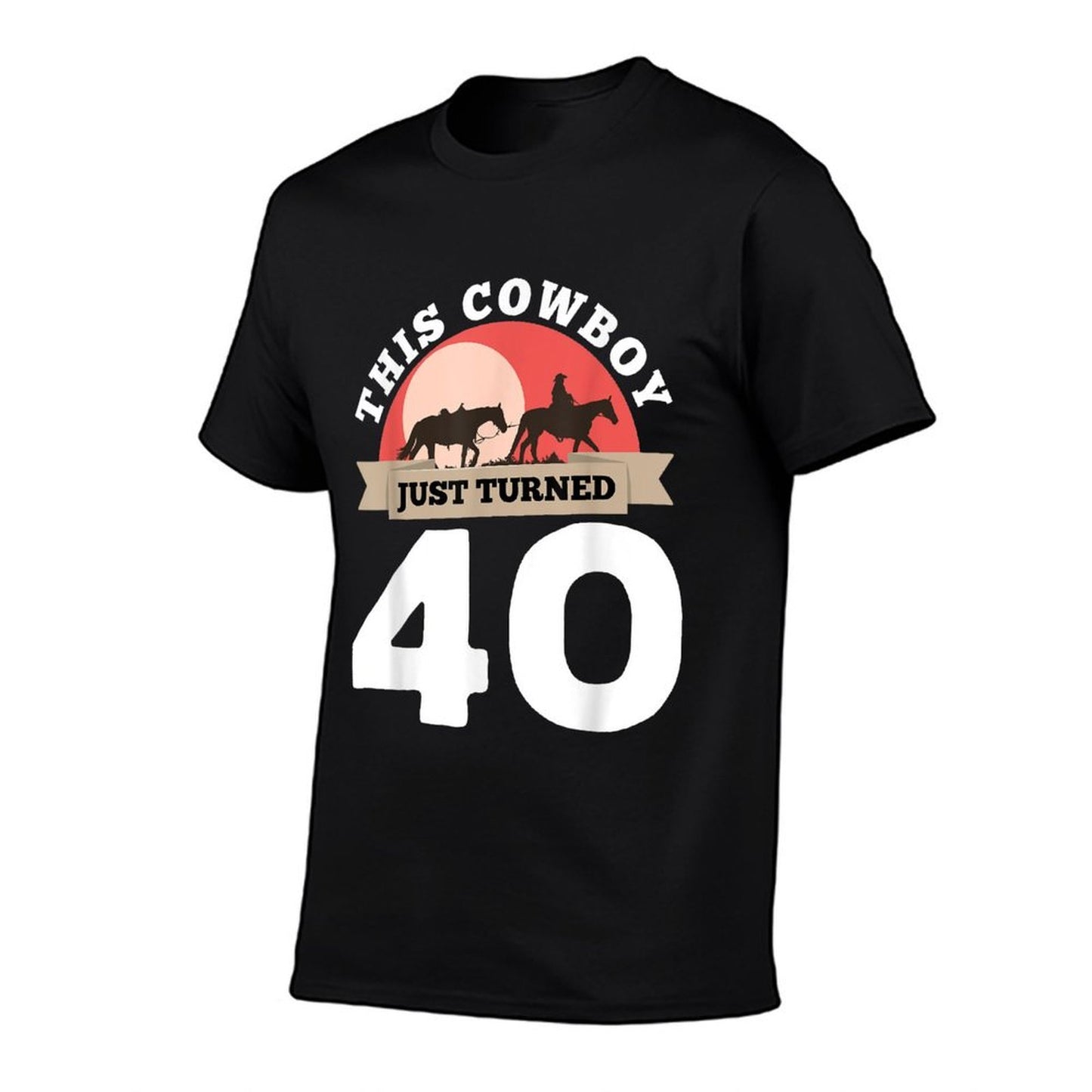 This Cowboy Just Turned 40 - 40th Birthday Horse Rider Gift Polyester Blend T-Shirt