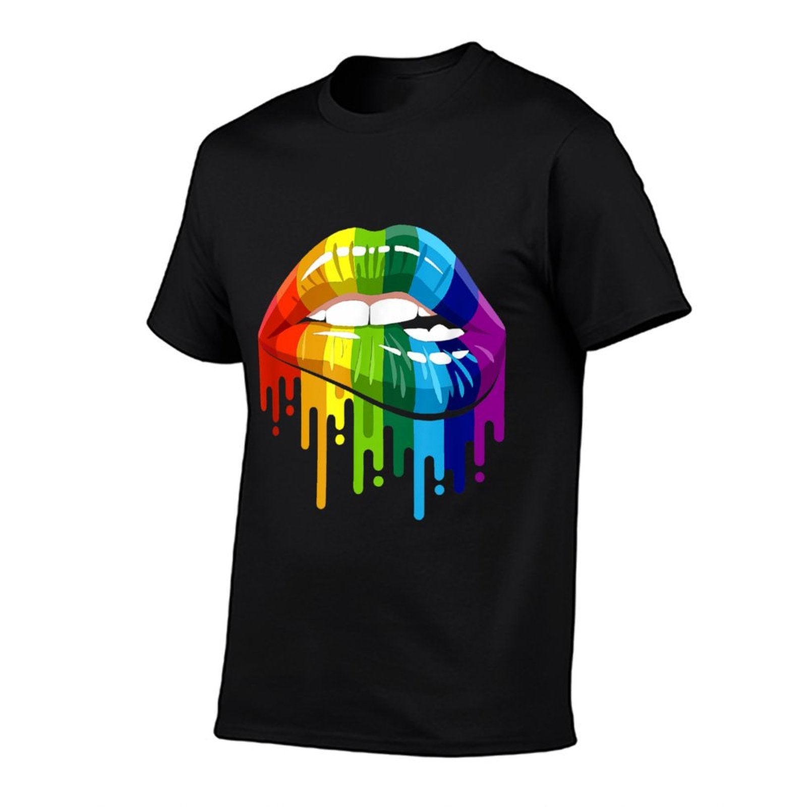 LGBTQ Rainbow Lip Gay Pride  Stretchy T-Shirt