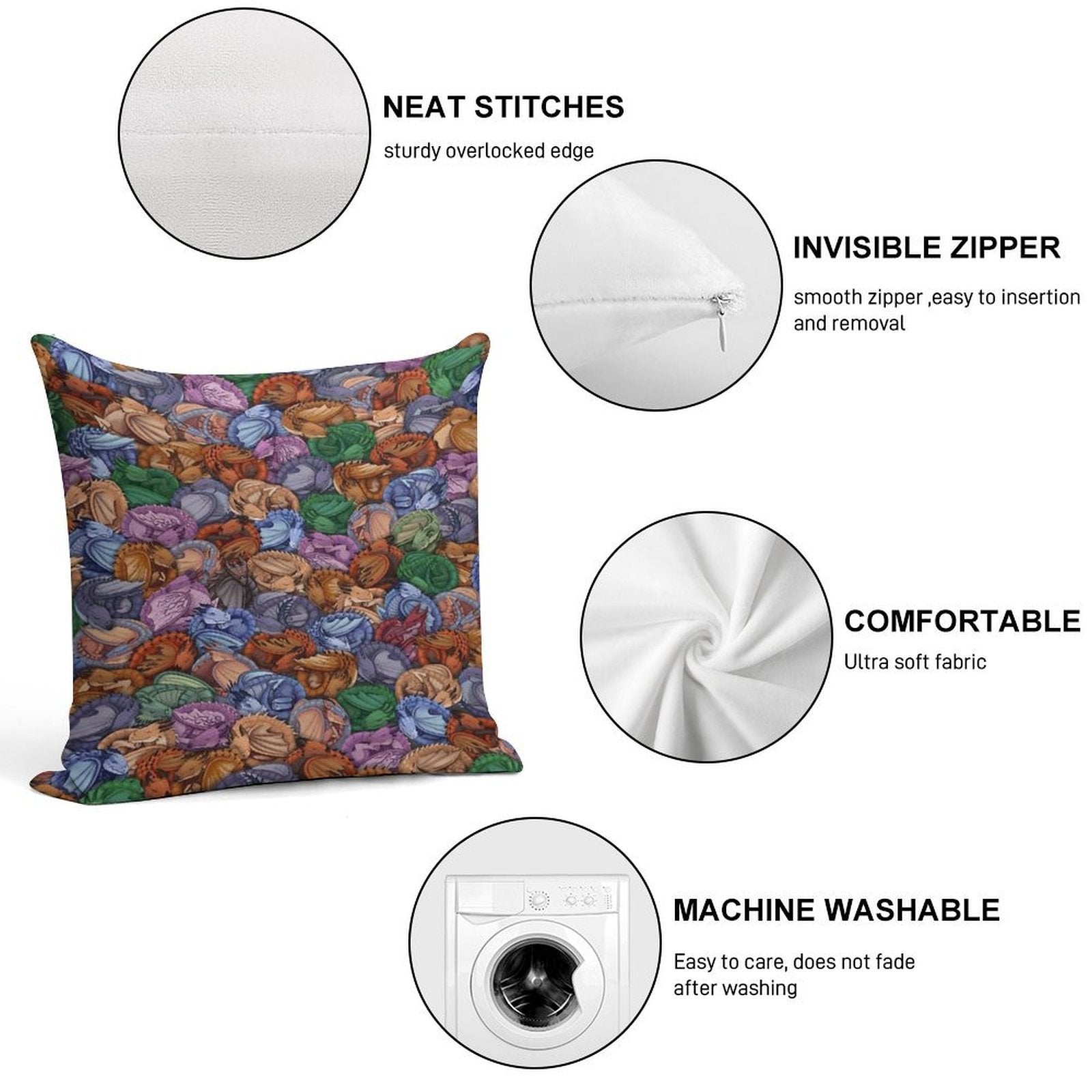 Let Sleeping Dragons Snooze Soft Ultra-Soft Texture Throw Pillow