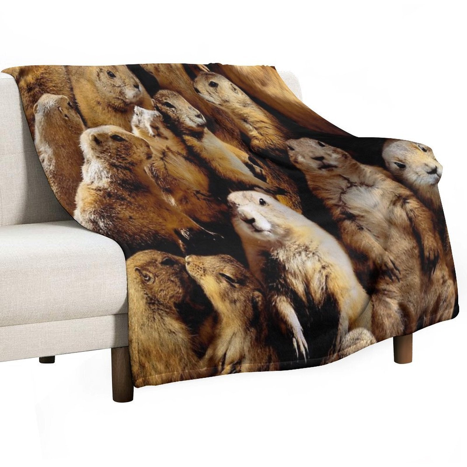 Prairie Dogs Wrinkle-free Throw Blanket