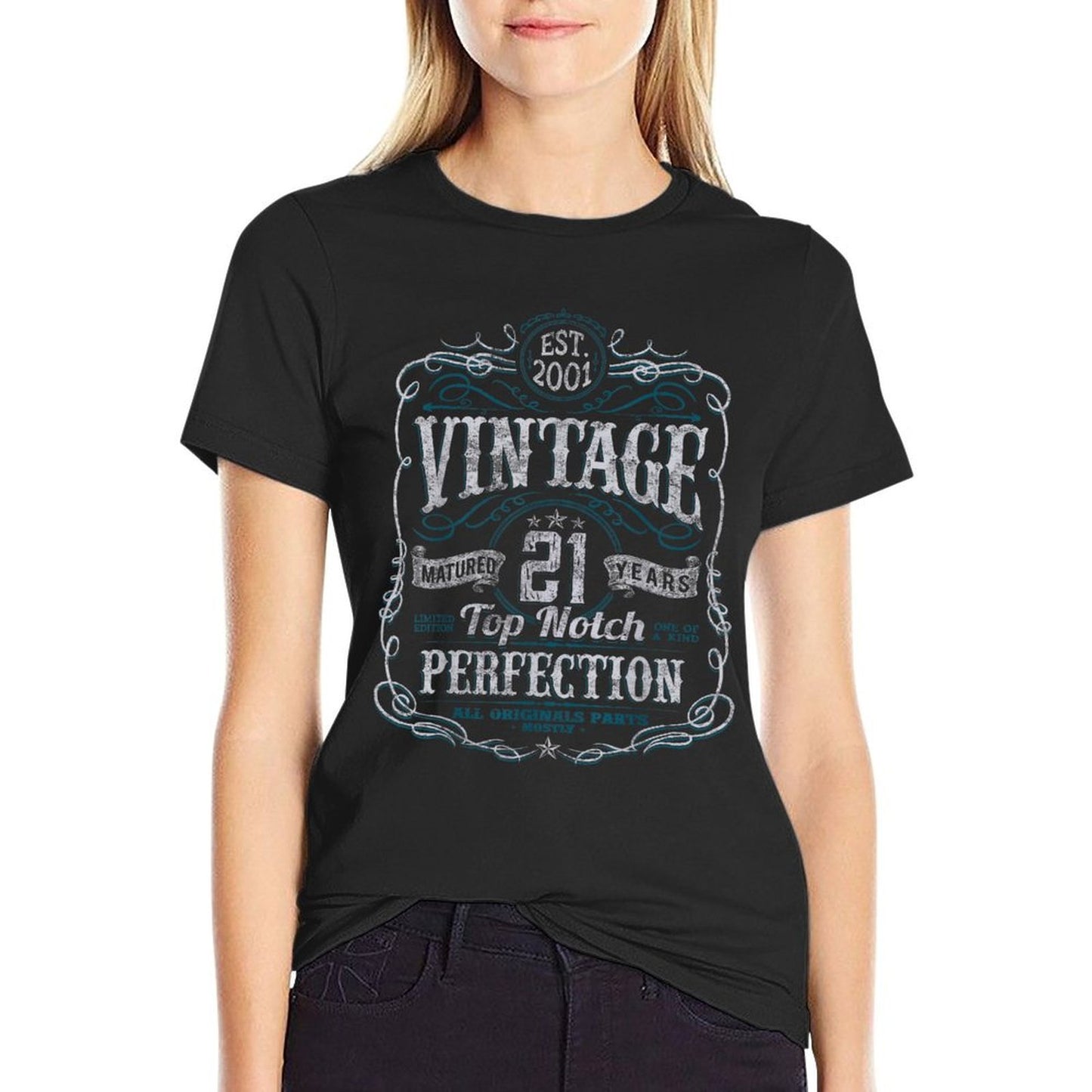 Vintage 2001 Limited Edition 21 Year Old 21st Birthday Slim-fit Cut T-Shirt