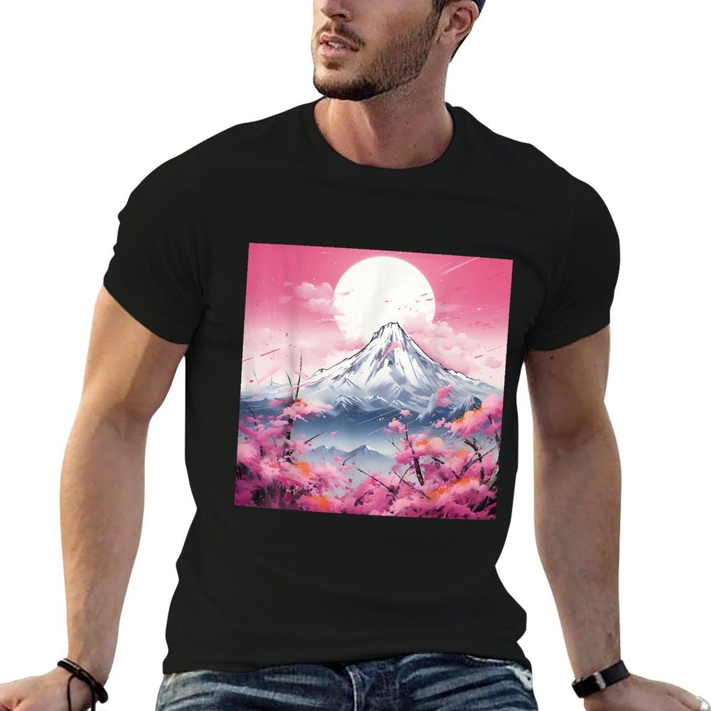 Sakura Reverie Japanese Petals Unfold in Twilight Peaks Affordable Price T-Shirt