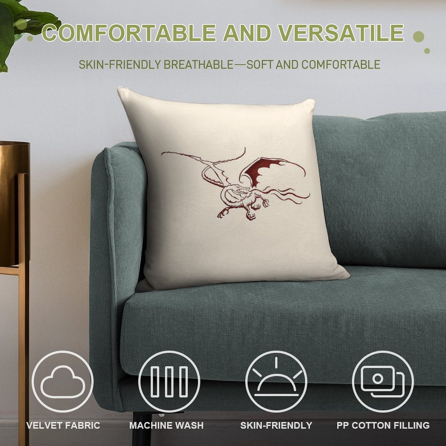 Smaug Soft Luxury Feel Throw Pillow