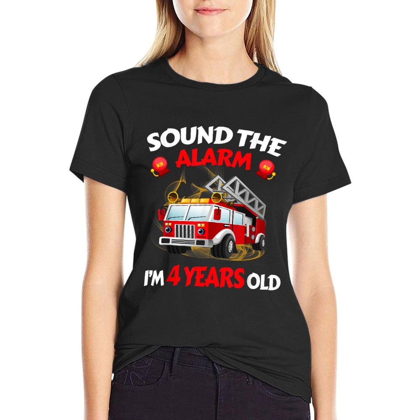 4 Year Old Fire Truck Gift Four Years Toddler Firefighter Classic T-Shirt