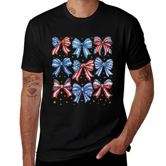 4th of Julys for Girls Coquette Bow Women American  Relaxed-fit T-Shirt