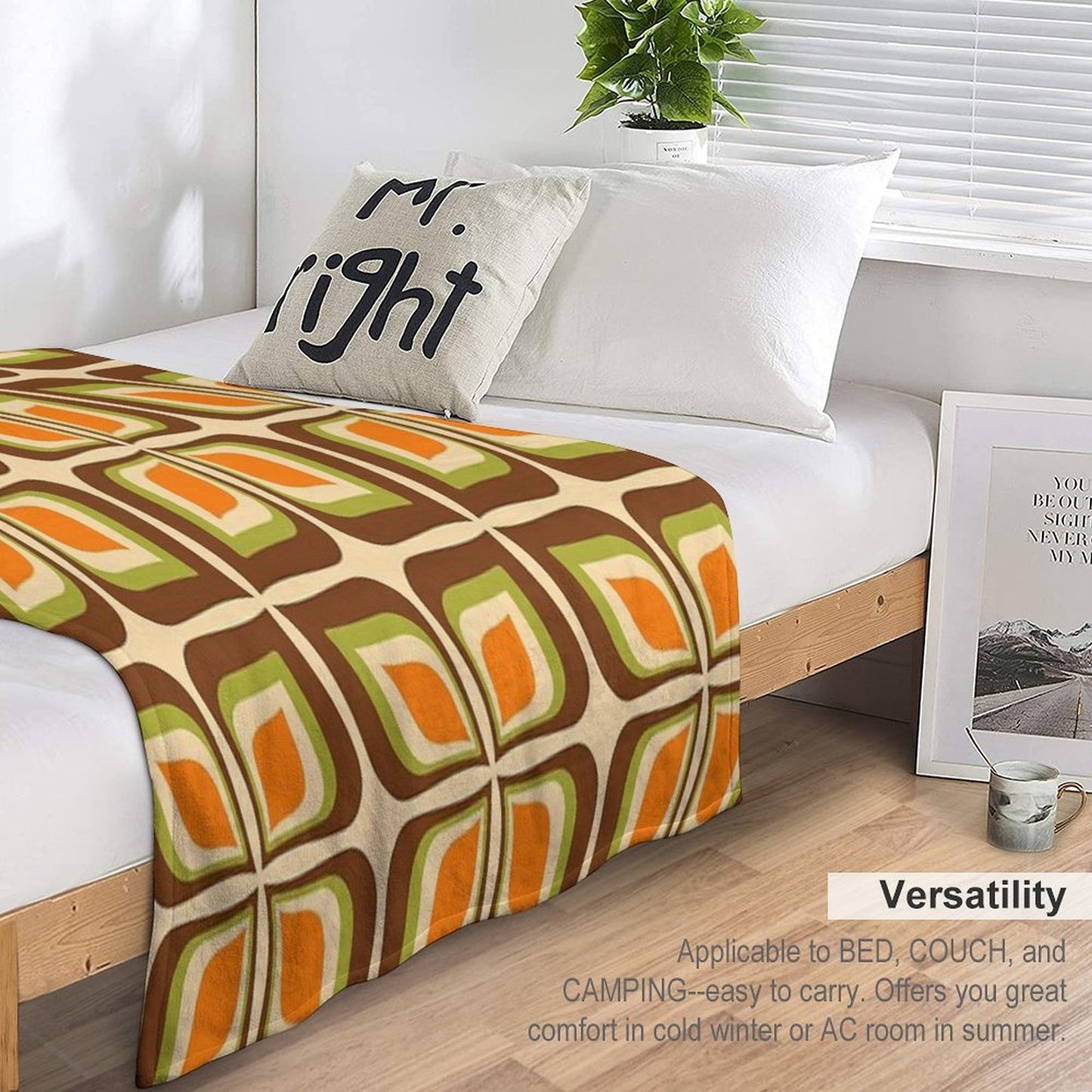 Retro Gradient Flower Pattern 725 Machine-washable Throw Blanket