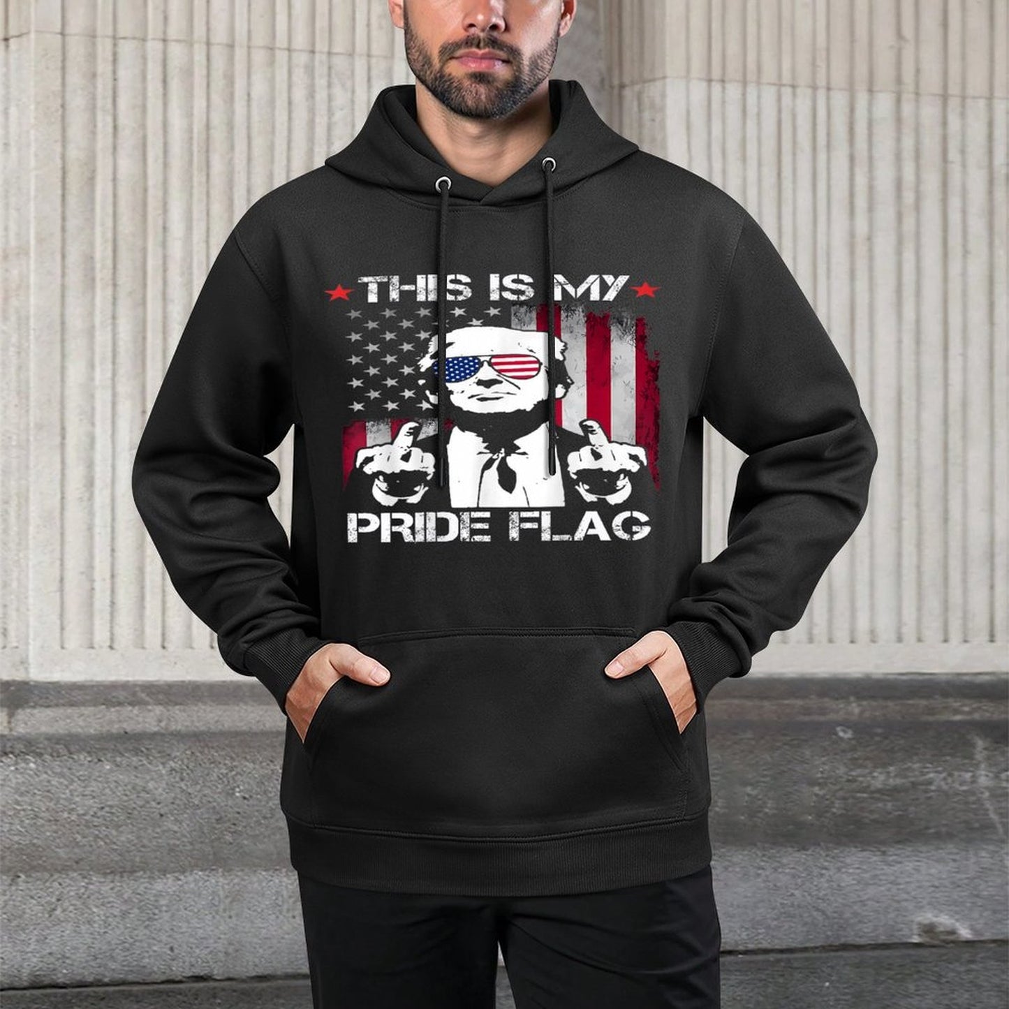 This Is My Pride USA American 4th Of July On Back Shape Retention Hoodie