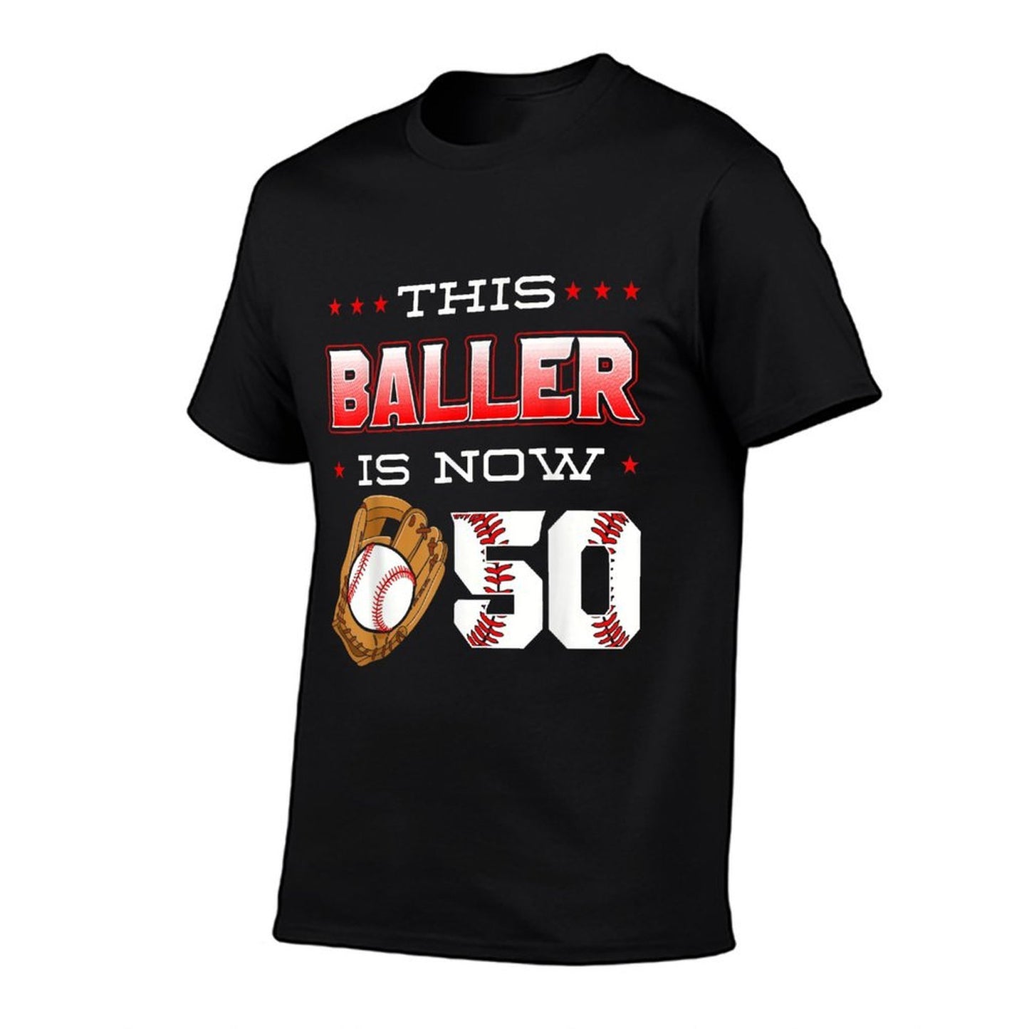 This Baller Is Now 50 Baseball Birthday Theme Party 50th Slim-fit Cut T-Shirt