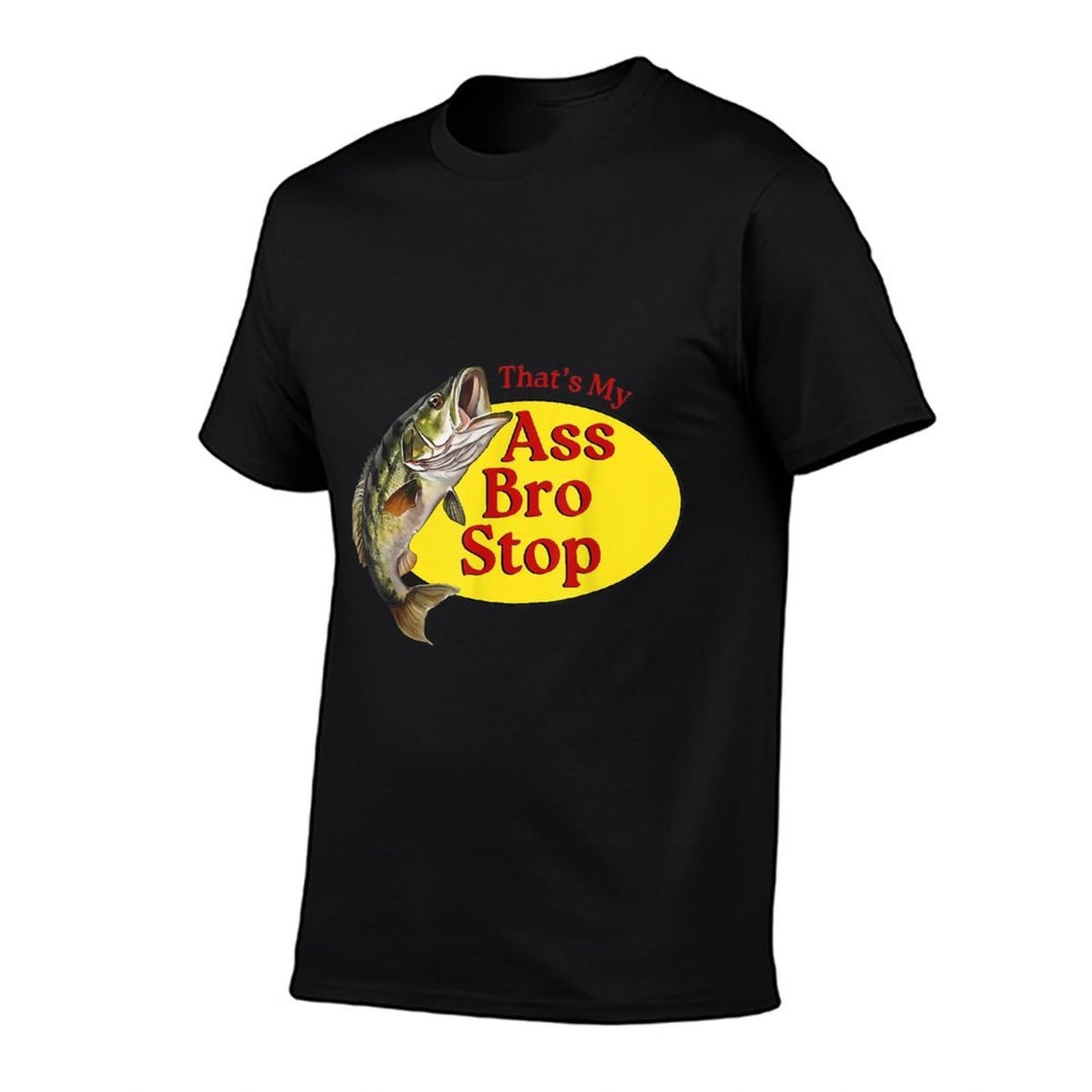 Vintage Thats My Ass Bro Stop Funny Fishing Ribbed Collar T-Shirt