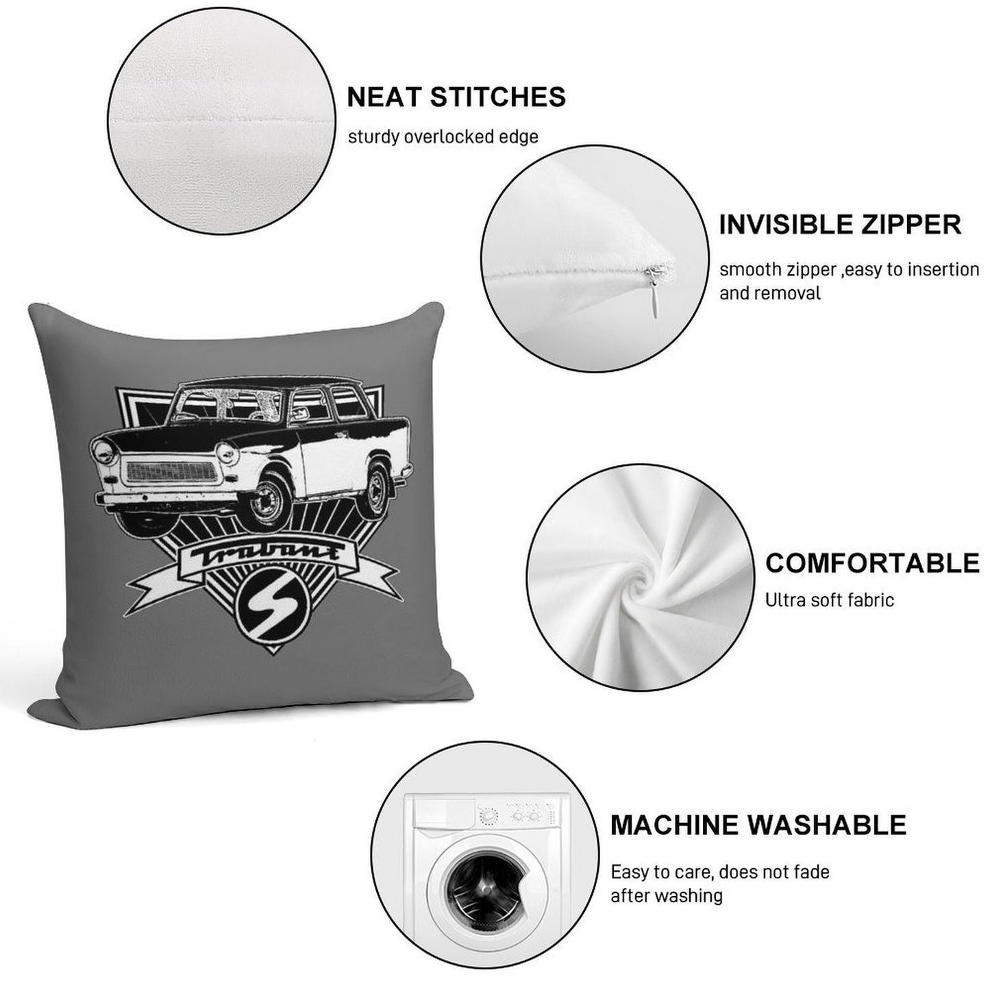 Trabant 601 Soft Luxury Feel Throw Pillow