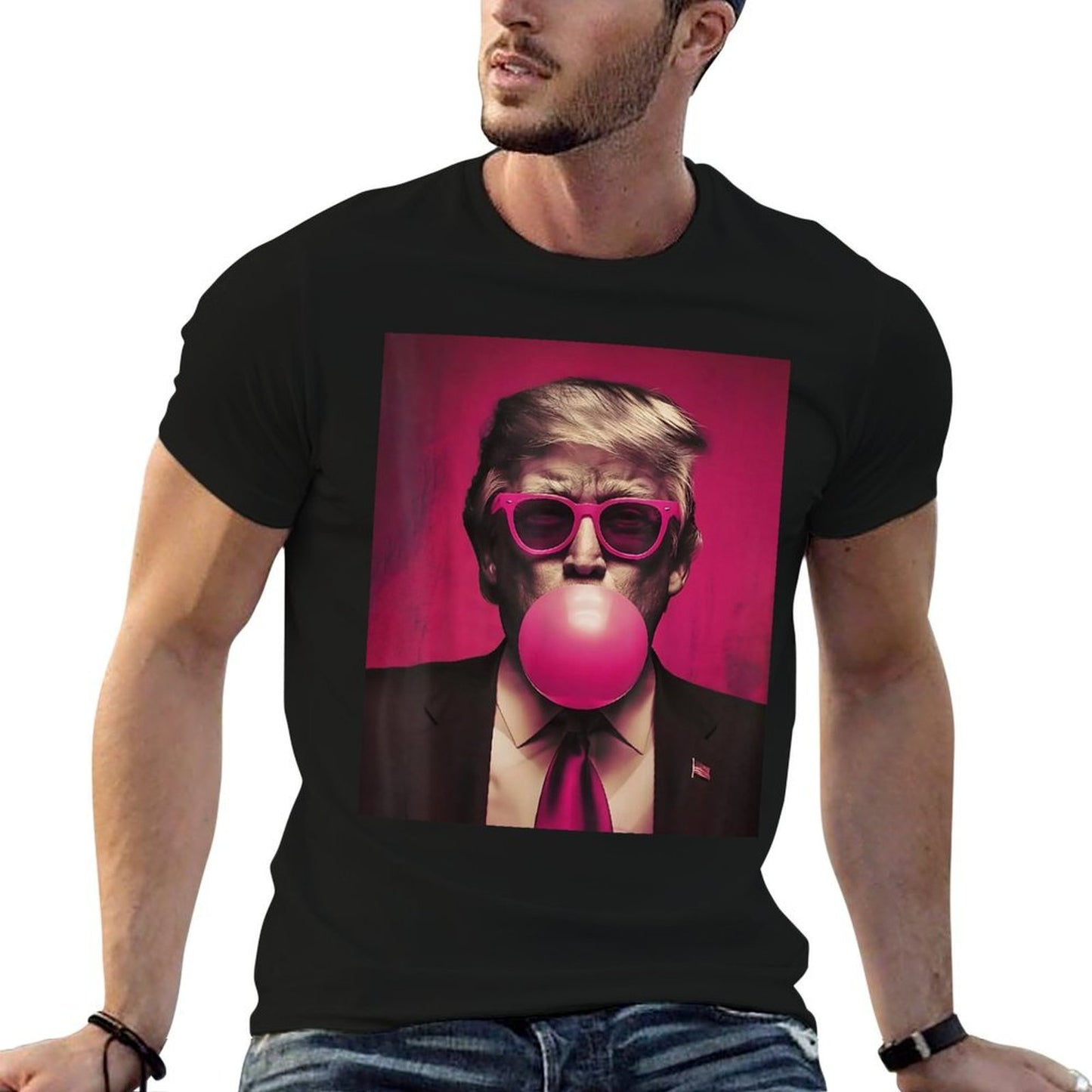 Trump Pink Bubblegum Trump Blowing Bubble Gum Vote Trump Comfortable T-Shirt