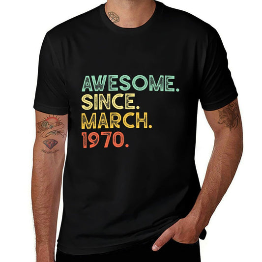50 Years Old Awesome March 1970 50th Birthday Gift Premium  Cotton T-Shirt