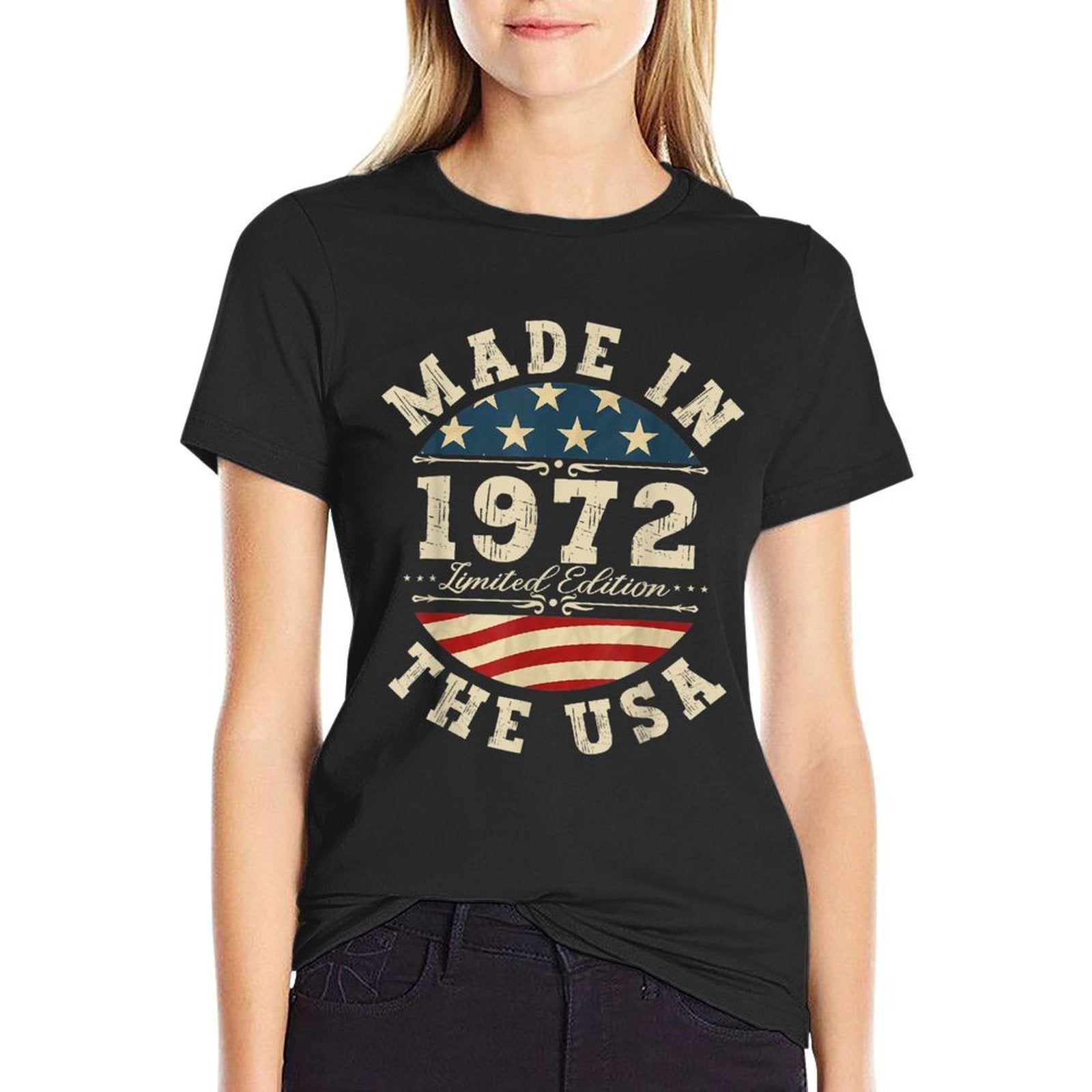 50 Years Old Bday Limited Edition 1972 USA 50th Birthday  Rolled Sleeves T-Shirt