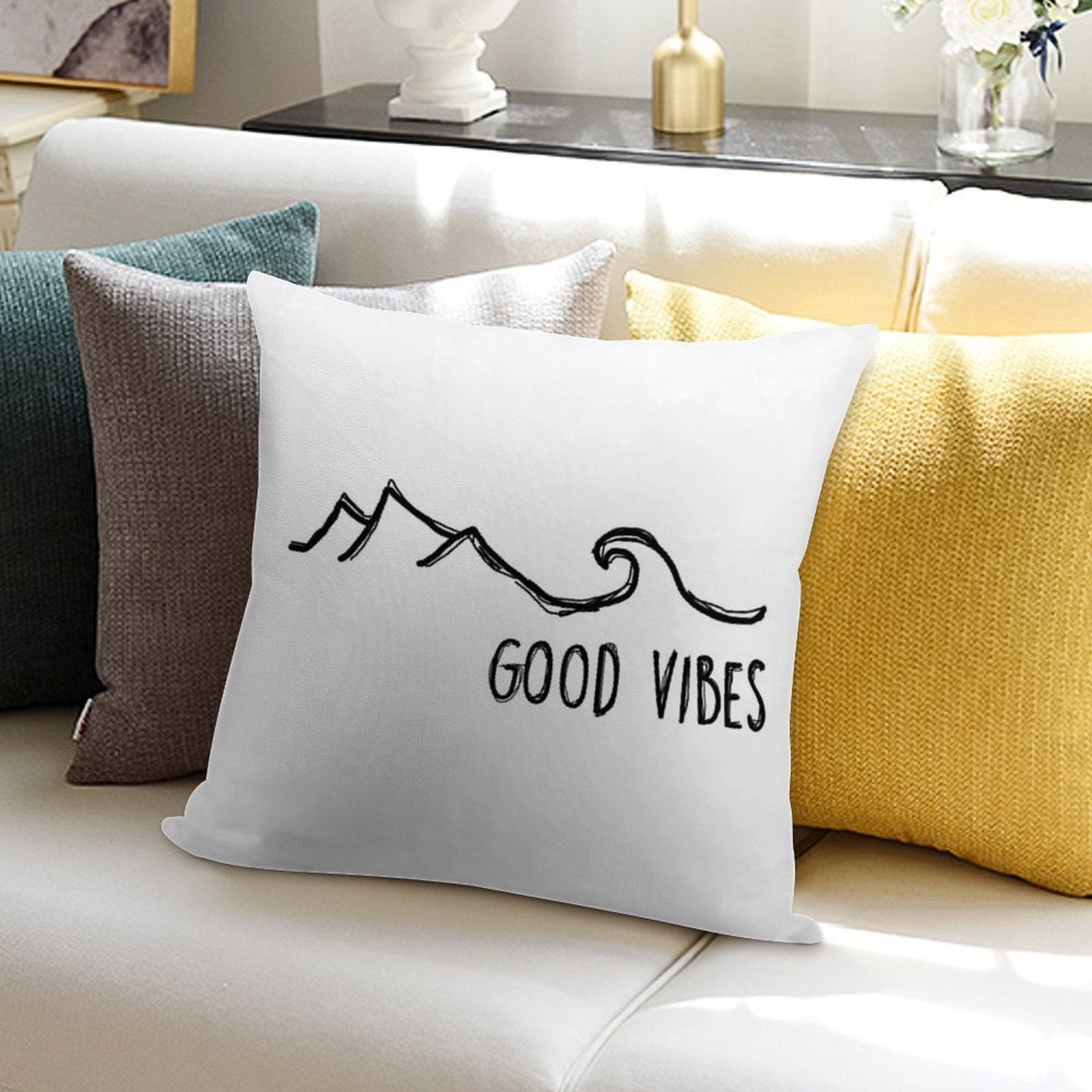 Good Vibes Soft Anti-Pilling Throw Pillow