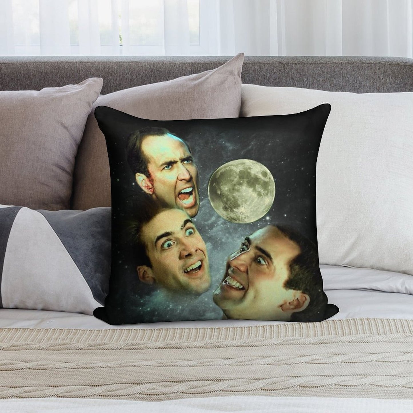 Three Cage Moon Soft Easy Maintenance Throw Pillow