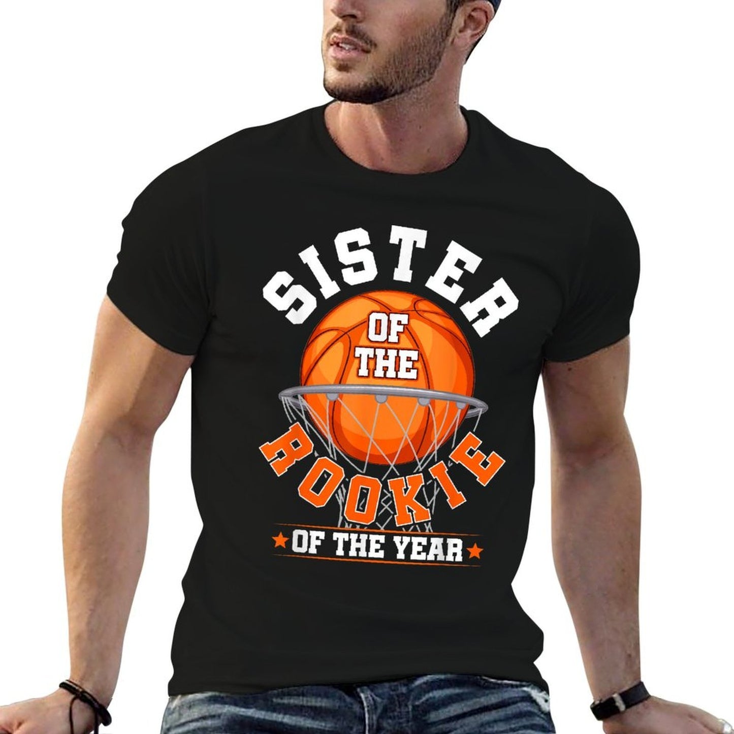 Sister of Rookie 1st Birthday Basketball Family Matching Comfortable T-Shirt