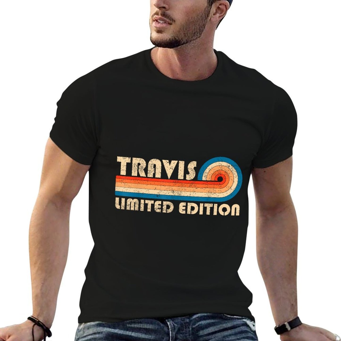 TRAVIS First Name Funny Retro Vintage Birthday Moisture-wicking T-Shirt