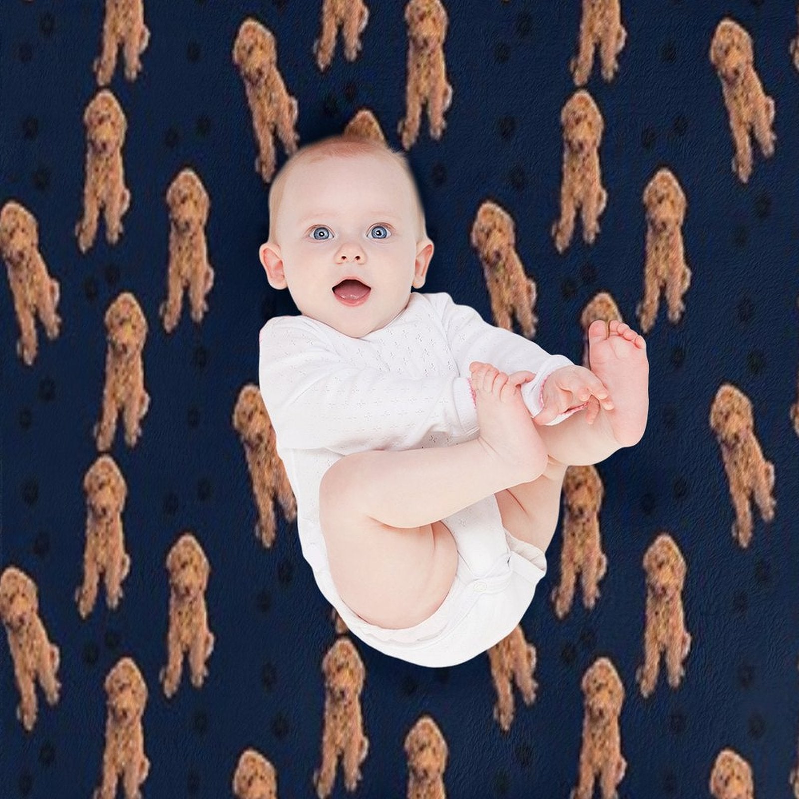 Red Goldendoodle Wrinkle-free Throw Blanket