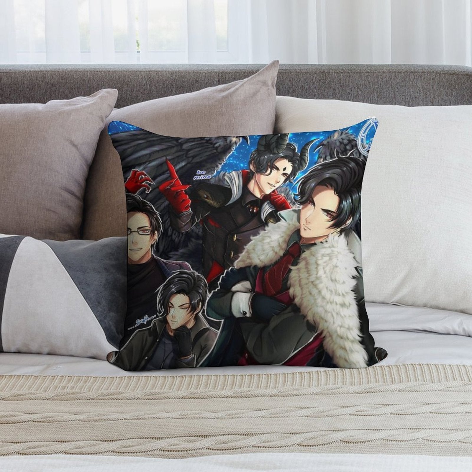 Lucifer Obey Me Soft Bedroom Essential Throw Pillow