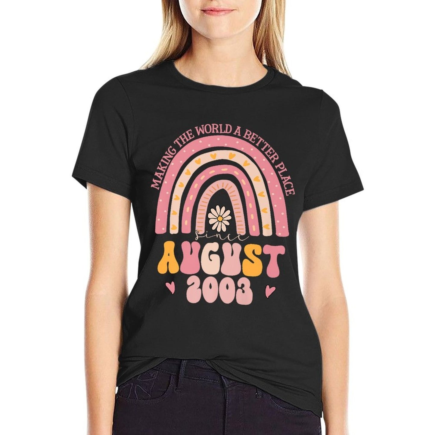 Turning 22 Retro August 2003 22nd Birthday for Women Premium Tagless Design T-Shirt