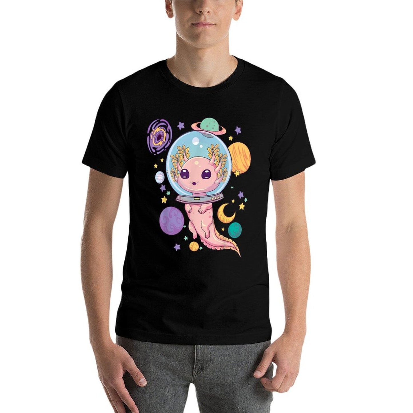 Space Axolotl Kawaii Pastel Goth Anime Aesthetic Goth Versatile T-Shirt