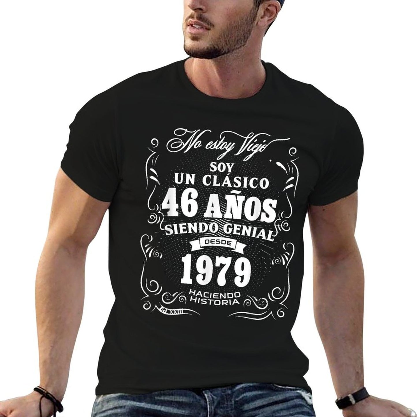 Vintage 46th Birthday Men Funny 1979 46 Birthday Spanish Moisture-wicking T-Shirt