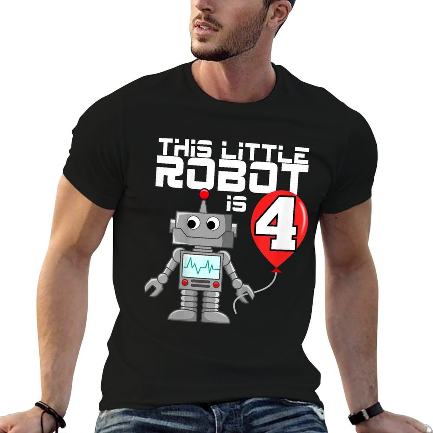 Robot Robotics Birthday Gifts Kids 4 Year Old Robot Birthday Party Durable T-Shirt