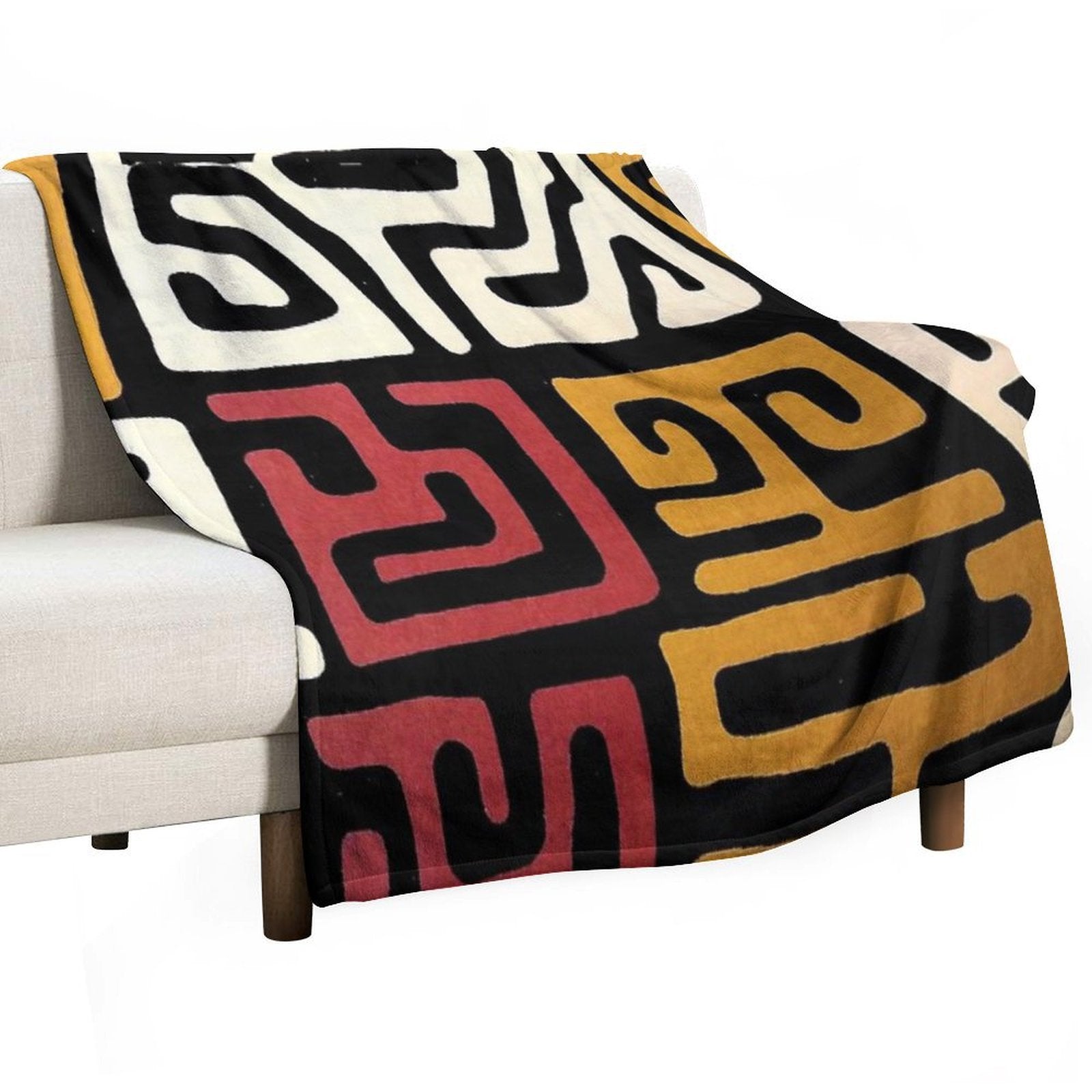 African Mudcloth All-season Throw Blanket