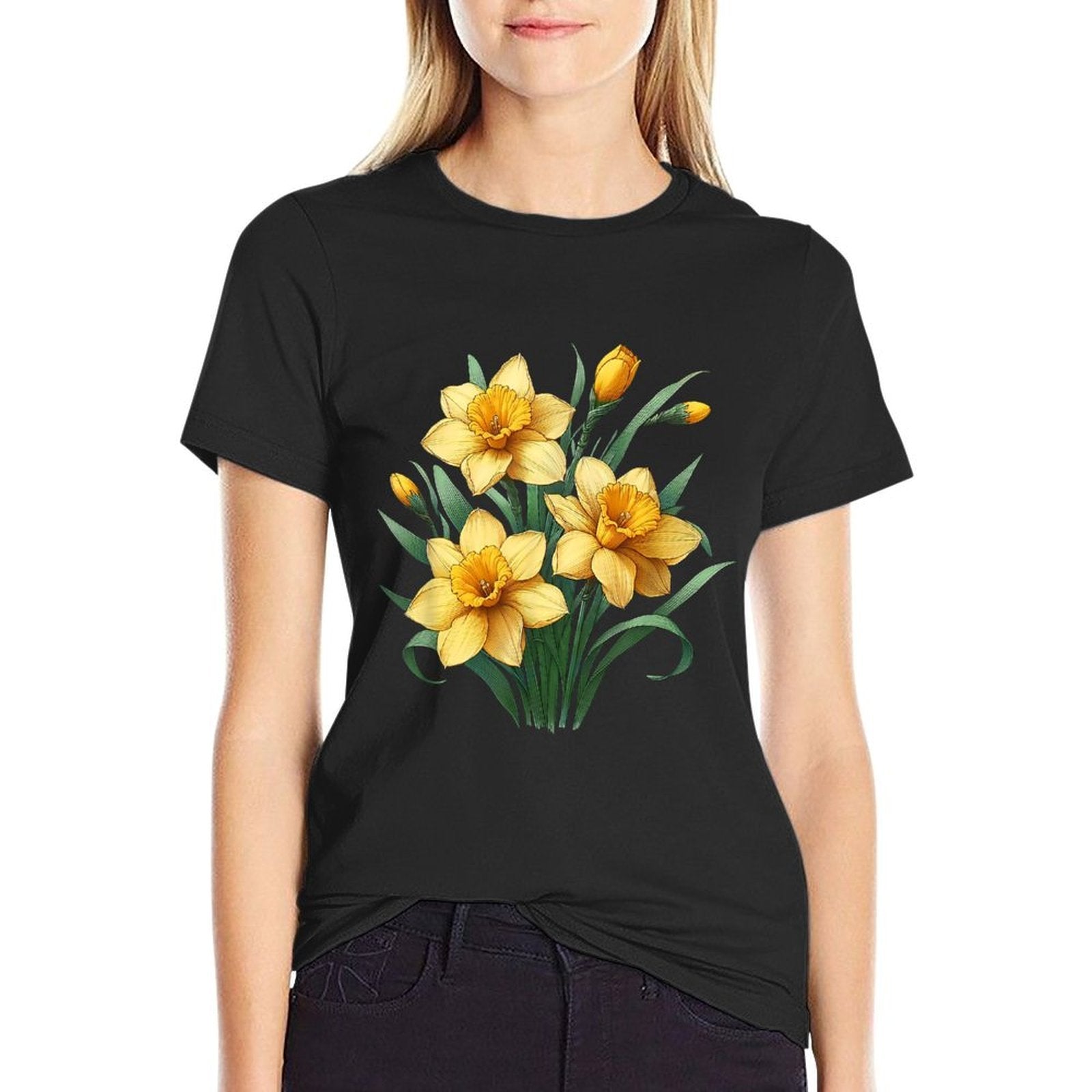 Aesthetic Daffodils Flowers, Spring, Garden  Stretchy T-Shirt