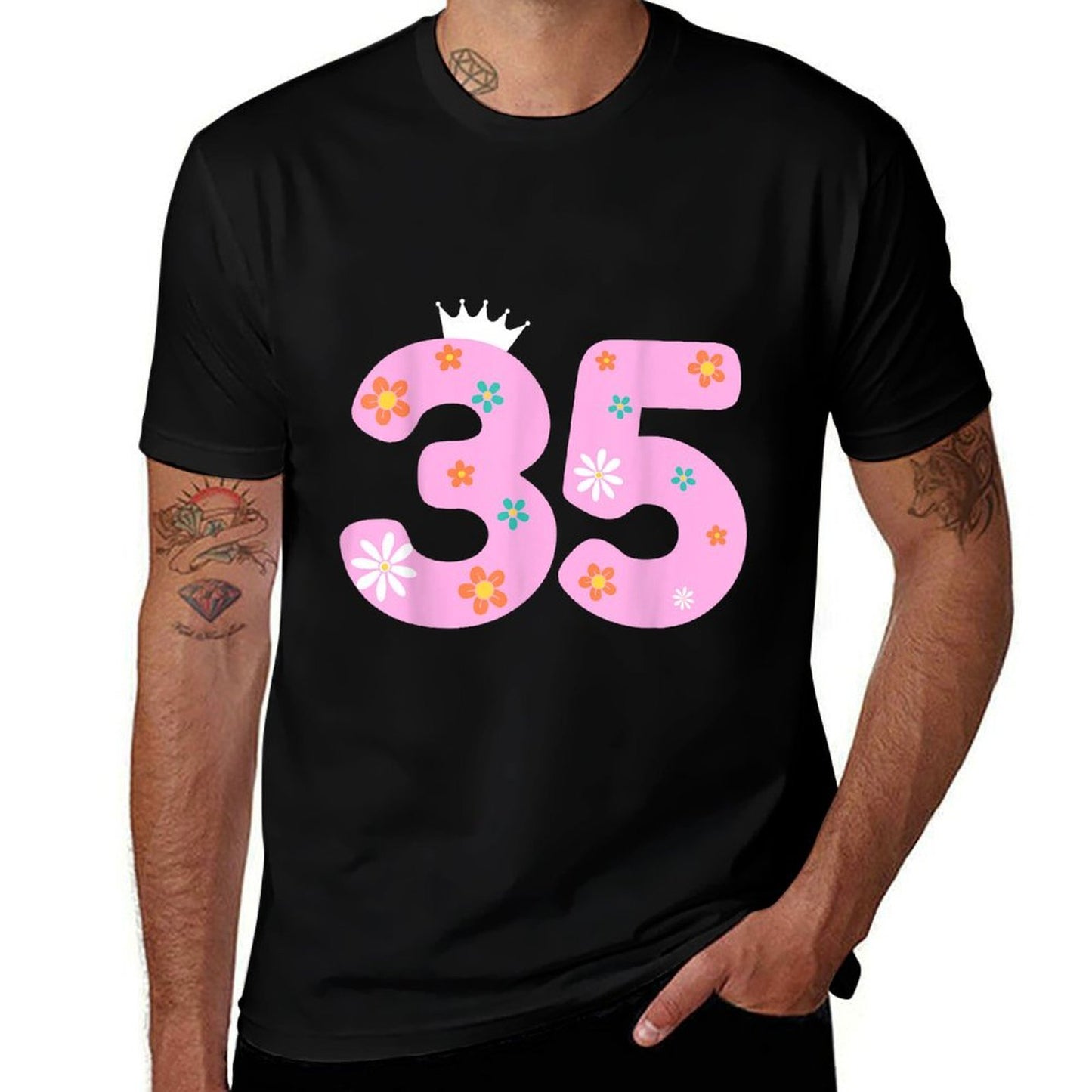 35 Year Old Birthday Flower Crown Its My 35th Birthday Relaxed-fit T-Shirt