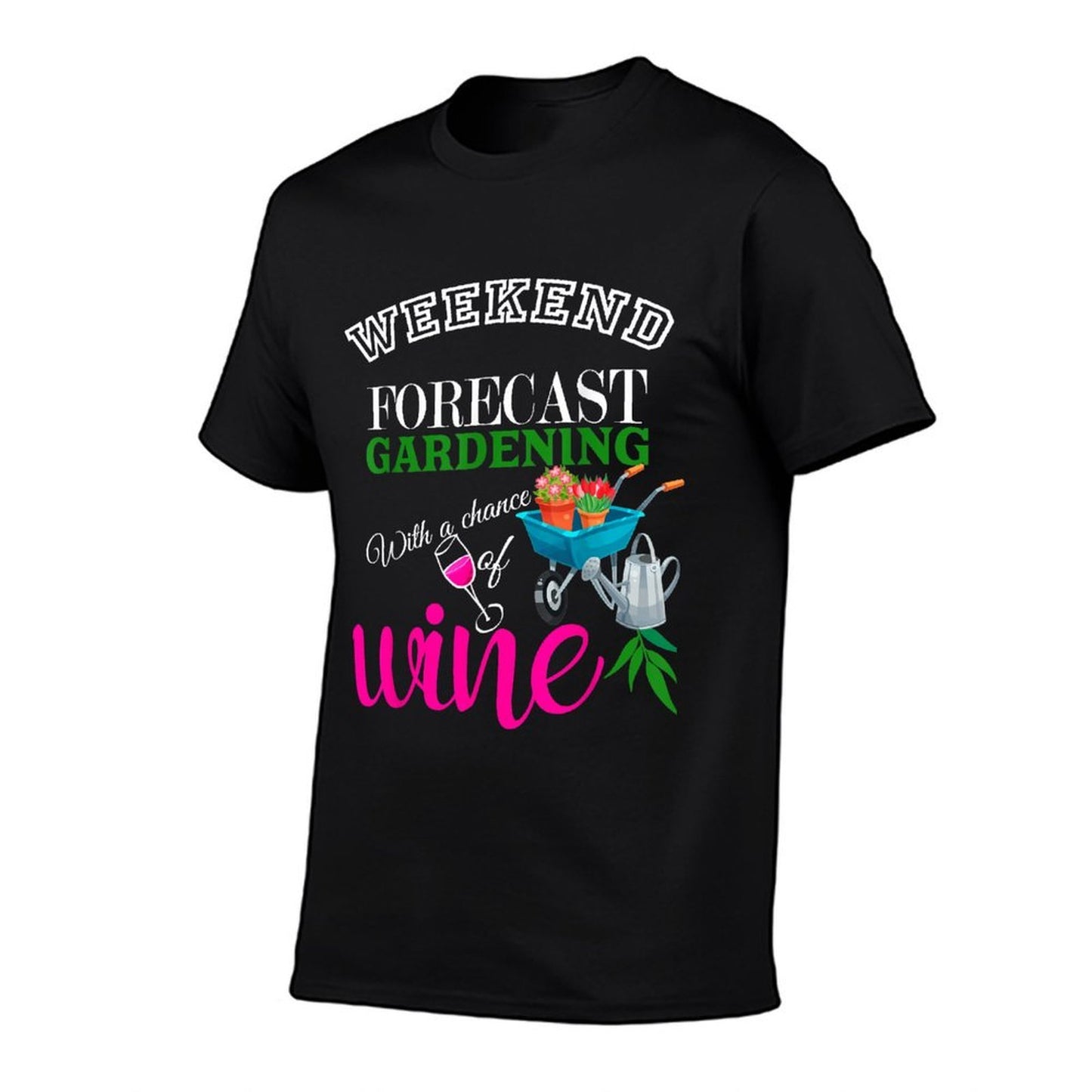 Weekend Forecast Gardening with Chance of Wine Garden Lover Trendy Pattern T-Shirt