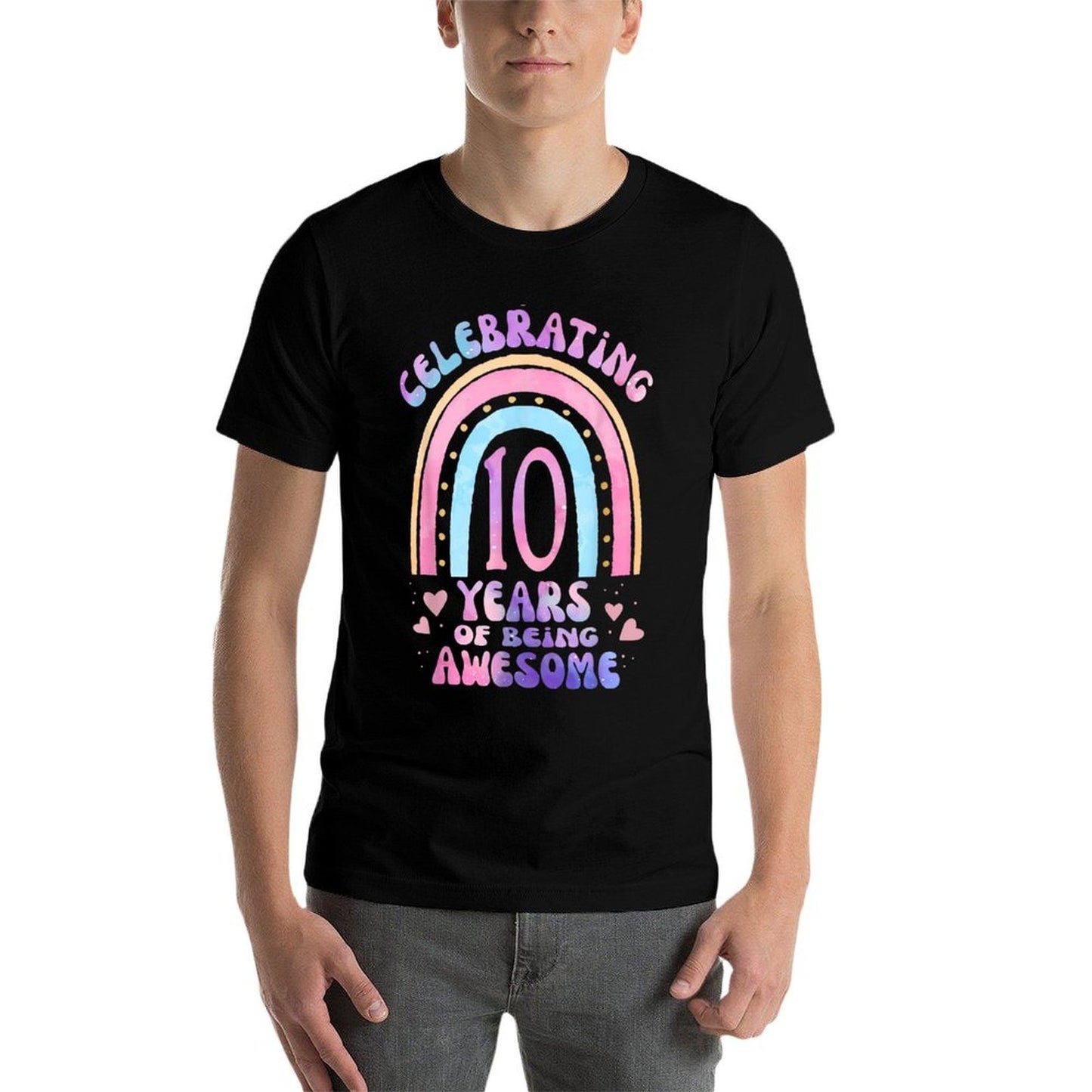 10th Birthday Girl Tie Dye 10 Years Of Being Awesome Bday Affordable Price T-Shirt
